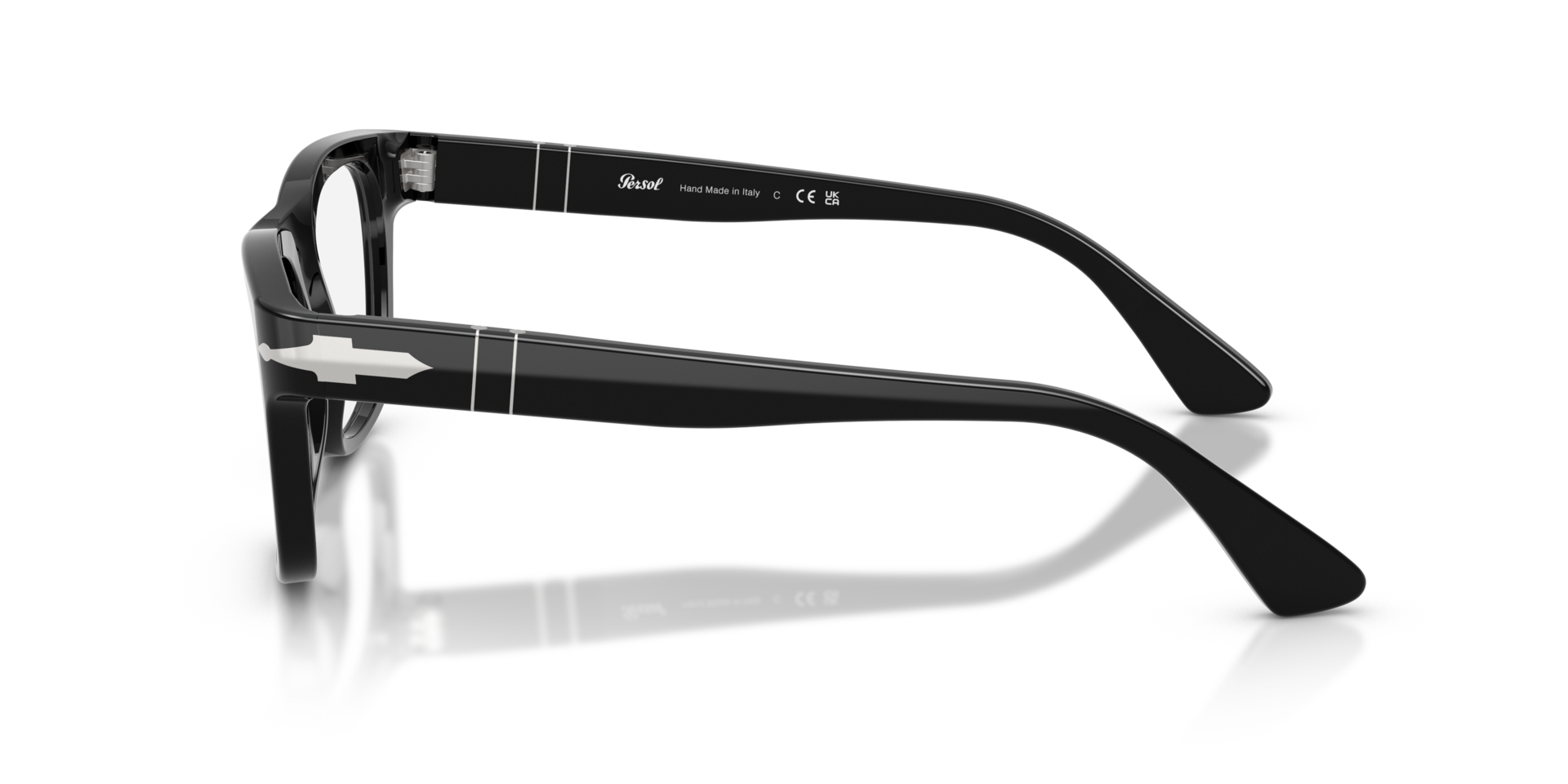 PO3389V Schwarz AcetatEyeglass Frames von B24, Seitenansicht
