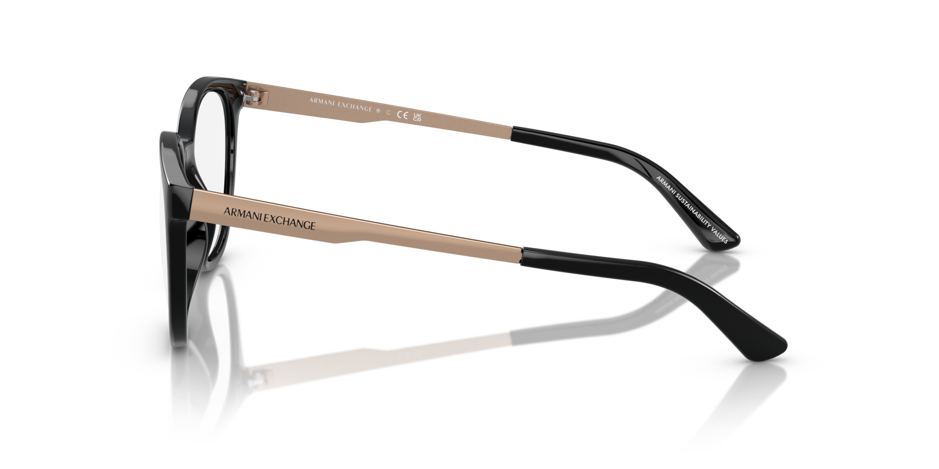 AX3104 Glanzend zwart KunststofEyeglass Frames van B24, Zijaanzicht