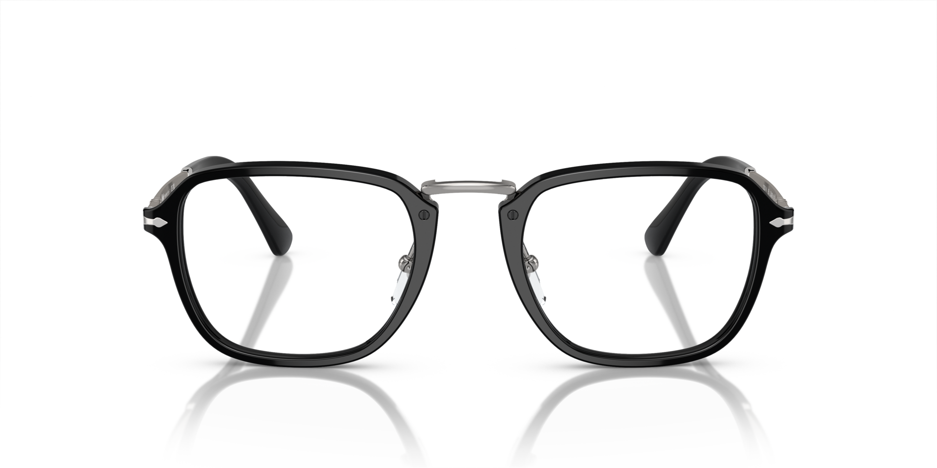 PO3331V Zwart AcetaatEyeglass Frames van B24, Vooraanzicht