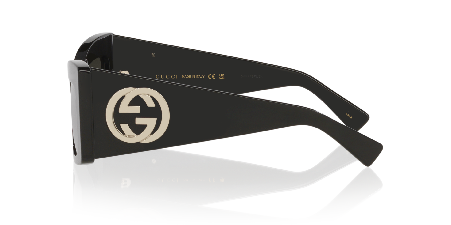 GG1842S Zwart AcetaatSunglass Frames van B24, Zijaanzicht