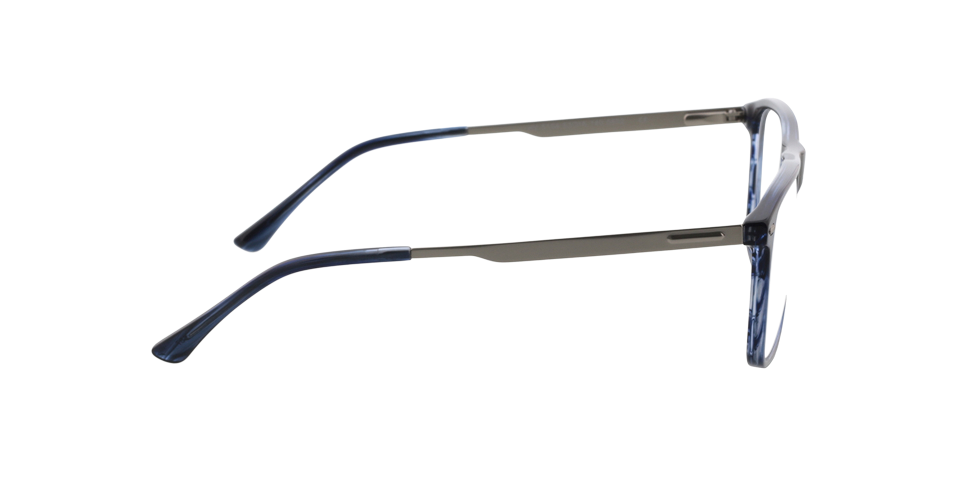 Mike Crystal Blue Horn  &  Silver AcetatEyeglass Frames von B24, Seitenansicht