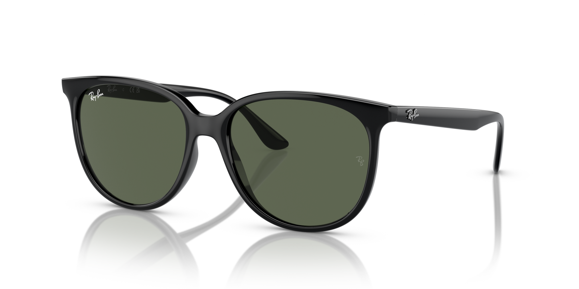 RB4378 Zwart KunststofSunglass Frames van B24, Hoekweergave
