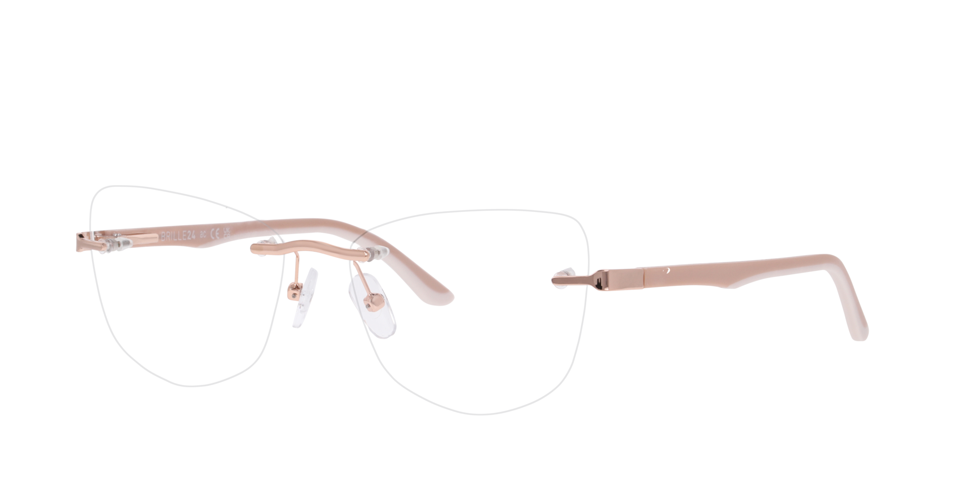 York Roségoud MetaalEyeglass Frames van B24, Hoekweergave