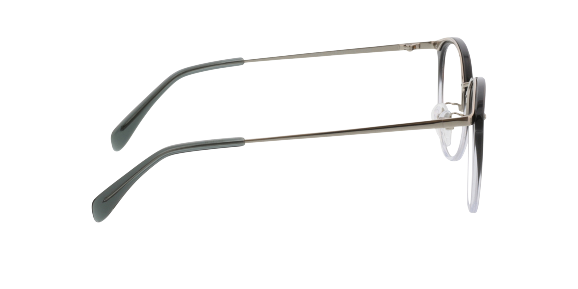 Charlotte Gradiënt grijs  &  zilver AcetaatEyeglass Frames van B24, Zijaanzicht