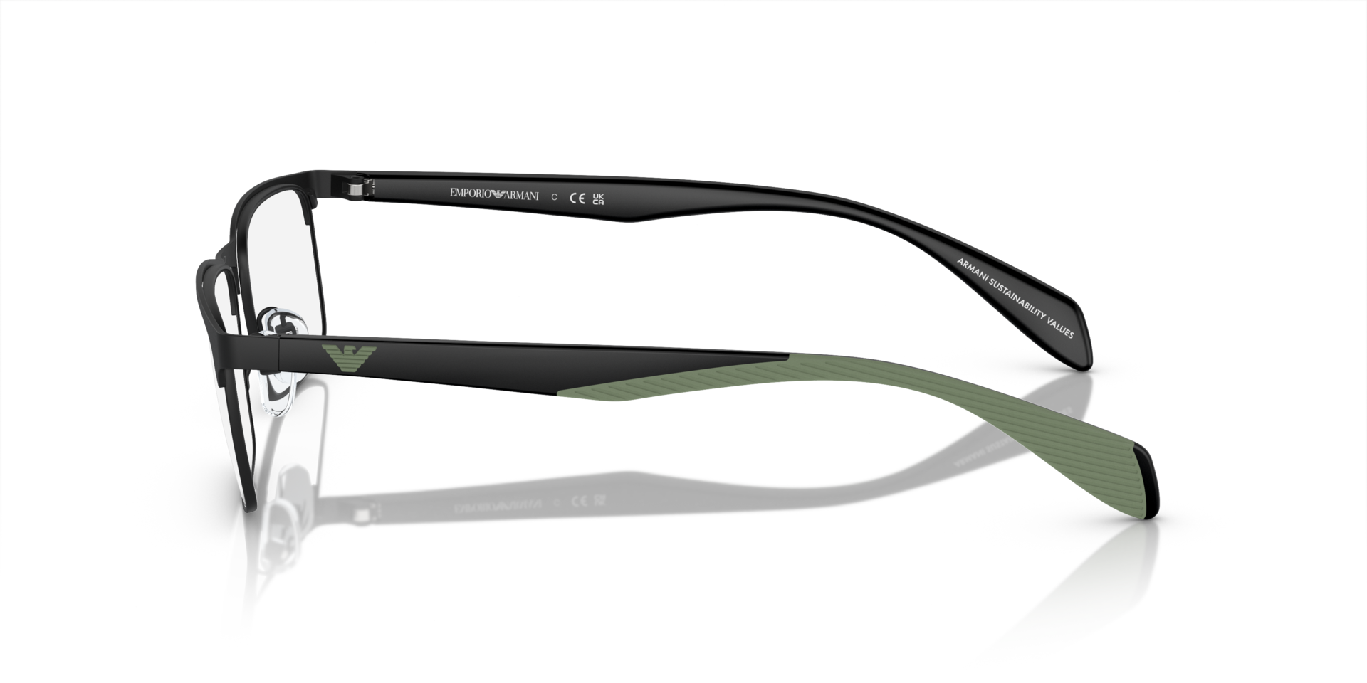 EA1149 Matt Schwarz MetallEyeglass Frames von B24, Seitenansicht
