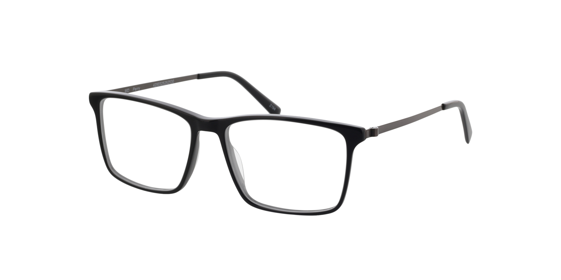 Perry Black  &  Matt Light Gun AcetatEyeglass Frames von B24, Dreiviertelansicht