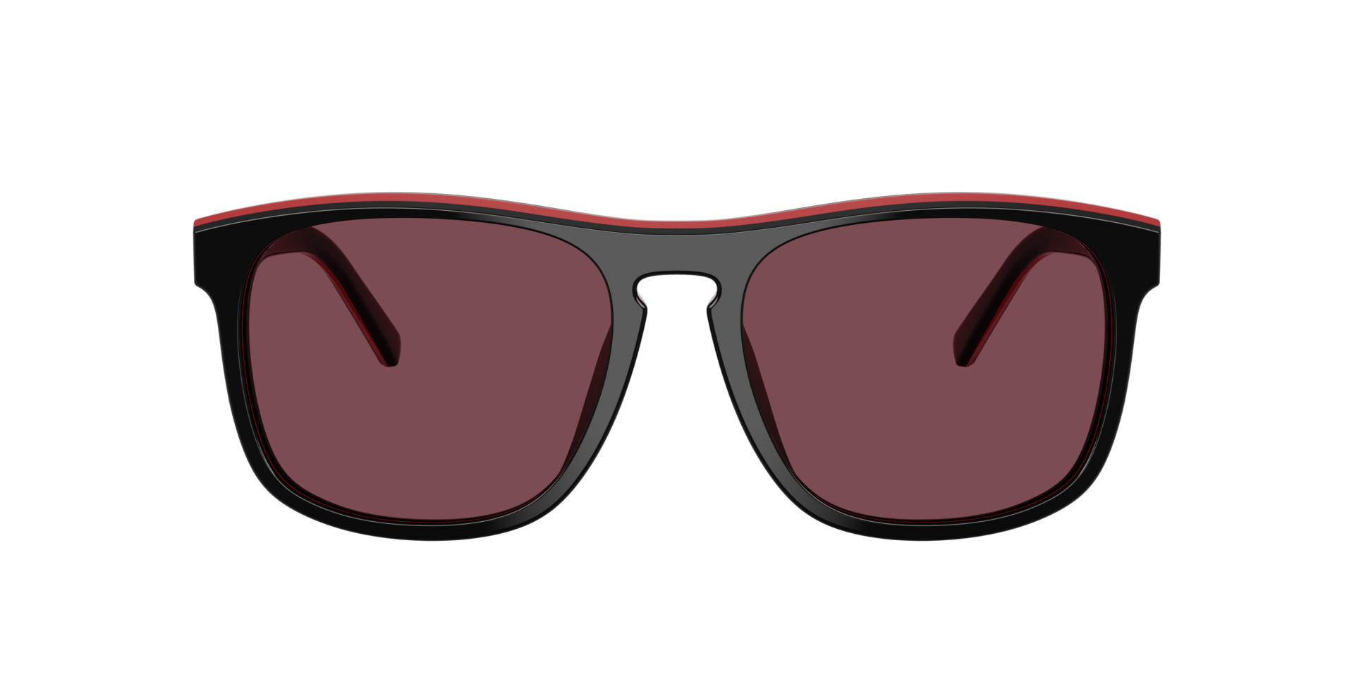 FZ6020U Shiny Black & Red & Black AcetaatSunglass Frames van B24, met getinte lenzen
