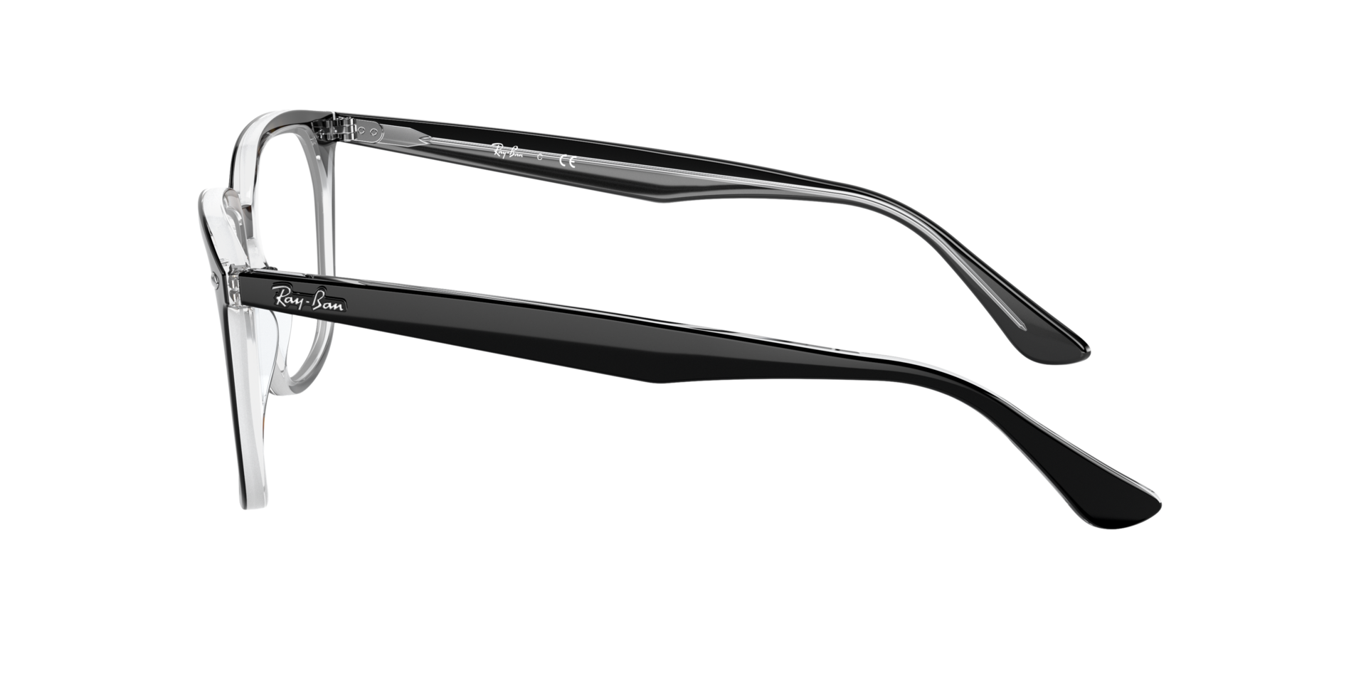 RB4362V Schwarz auf Transparent AcetatEyeglass Frames von B24, Seitenansicht