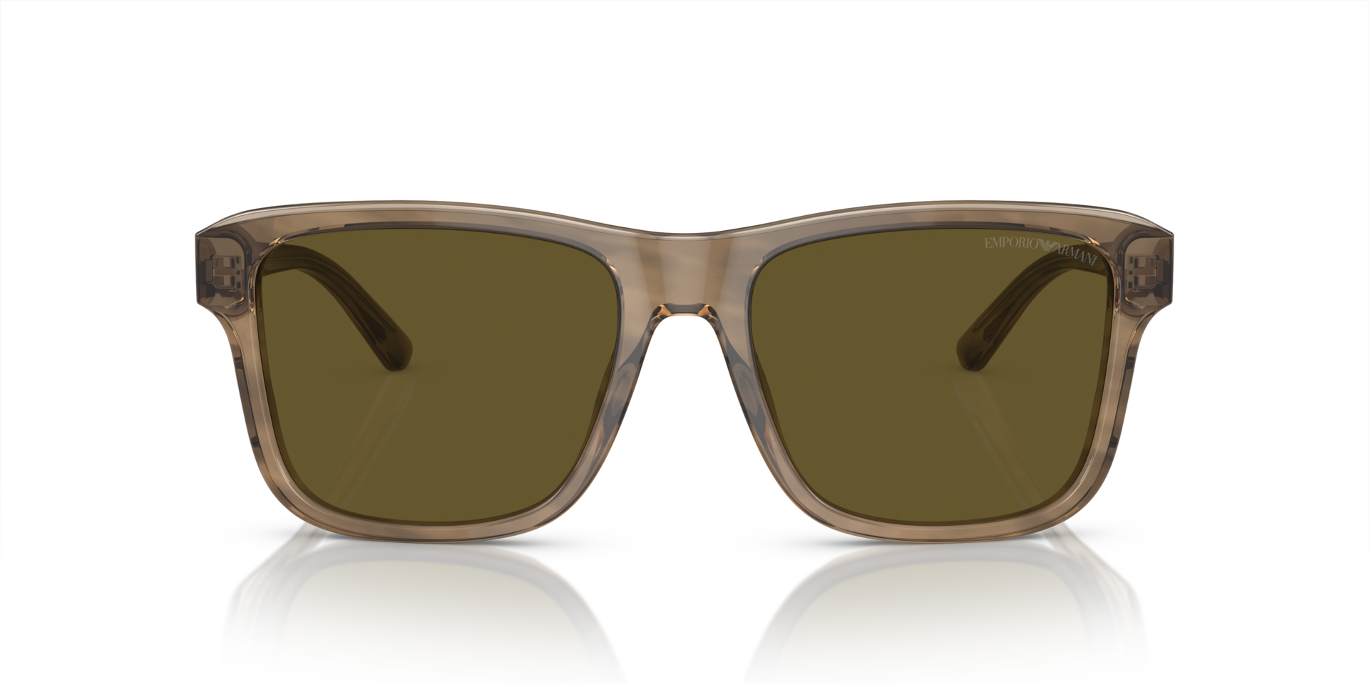 EA4208 Glanzend groen & bovenkant bruin AcetaatSunglass Frames van B24, Vooraanzicht