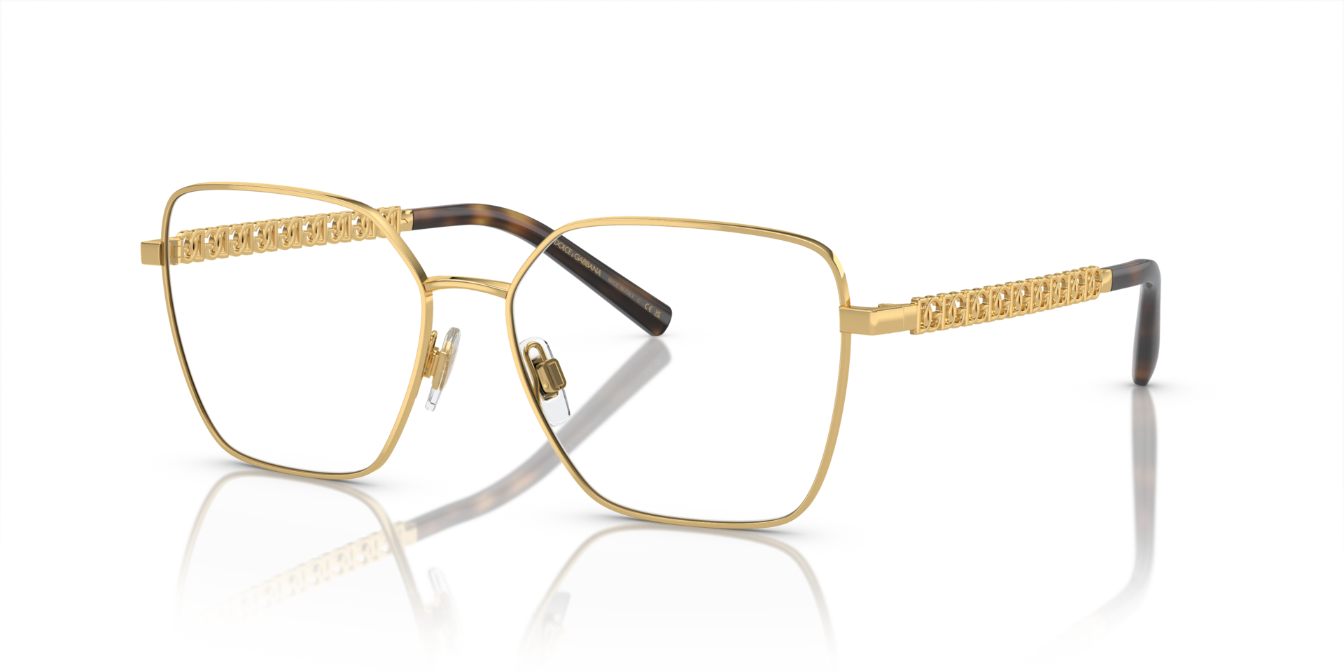 DG1351 Goud MetaalEyeglass Frames van B24, Hoekweergave