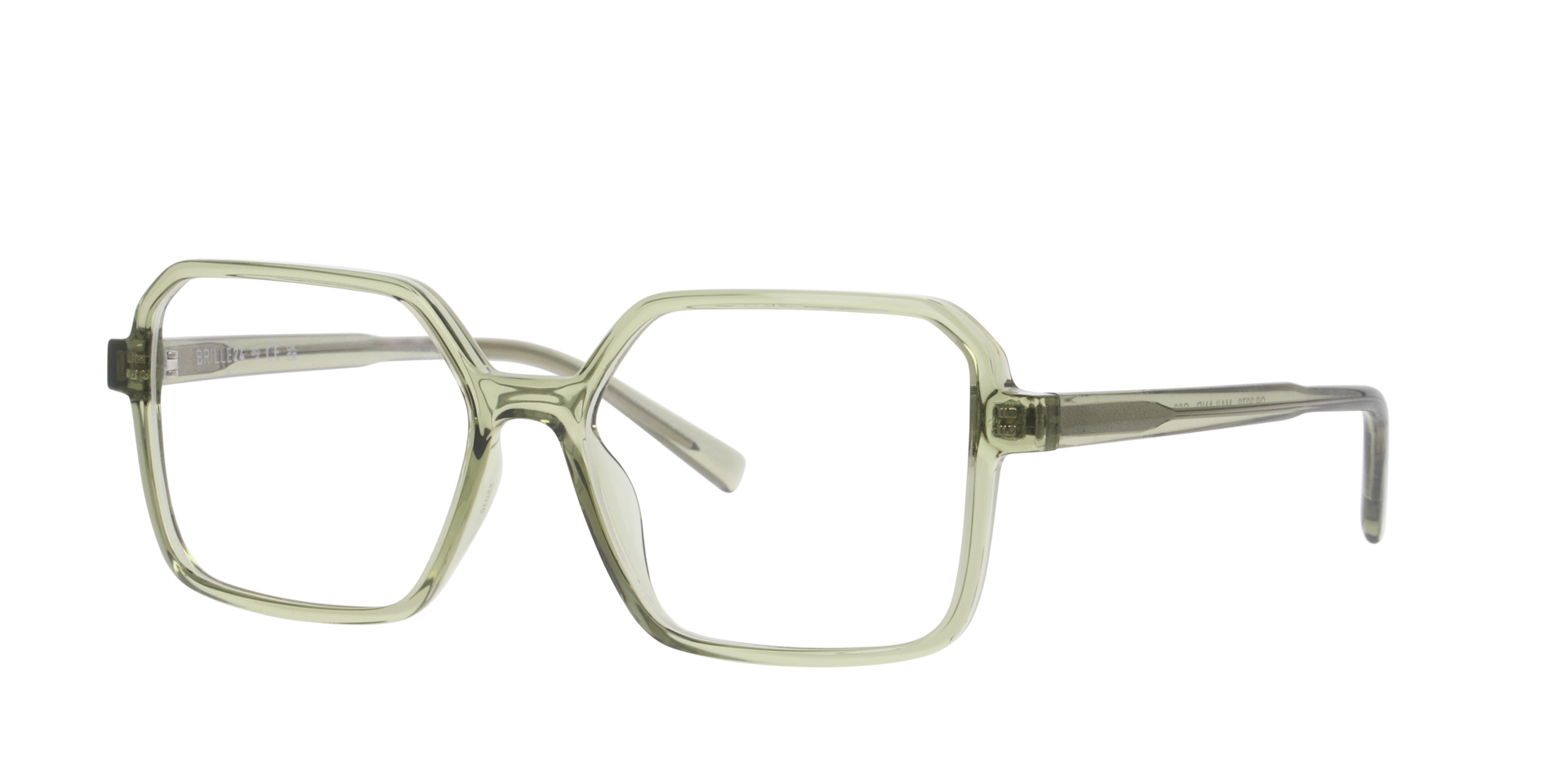 Mailand Crystal Khaki KunststoffEyeglass Frames von B24, Dreiviertelansicht