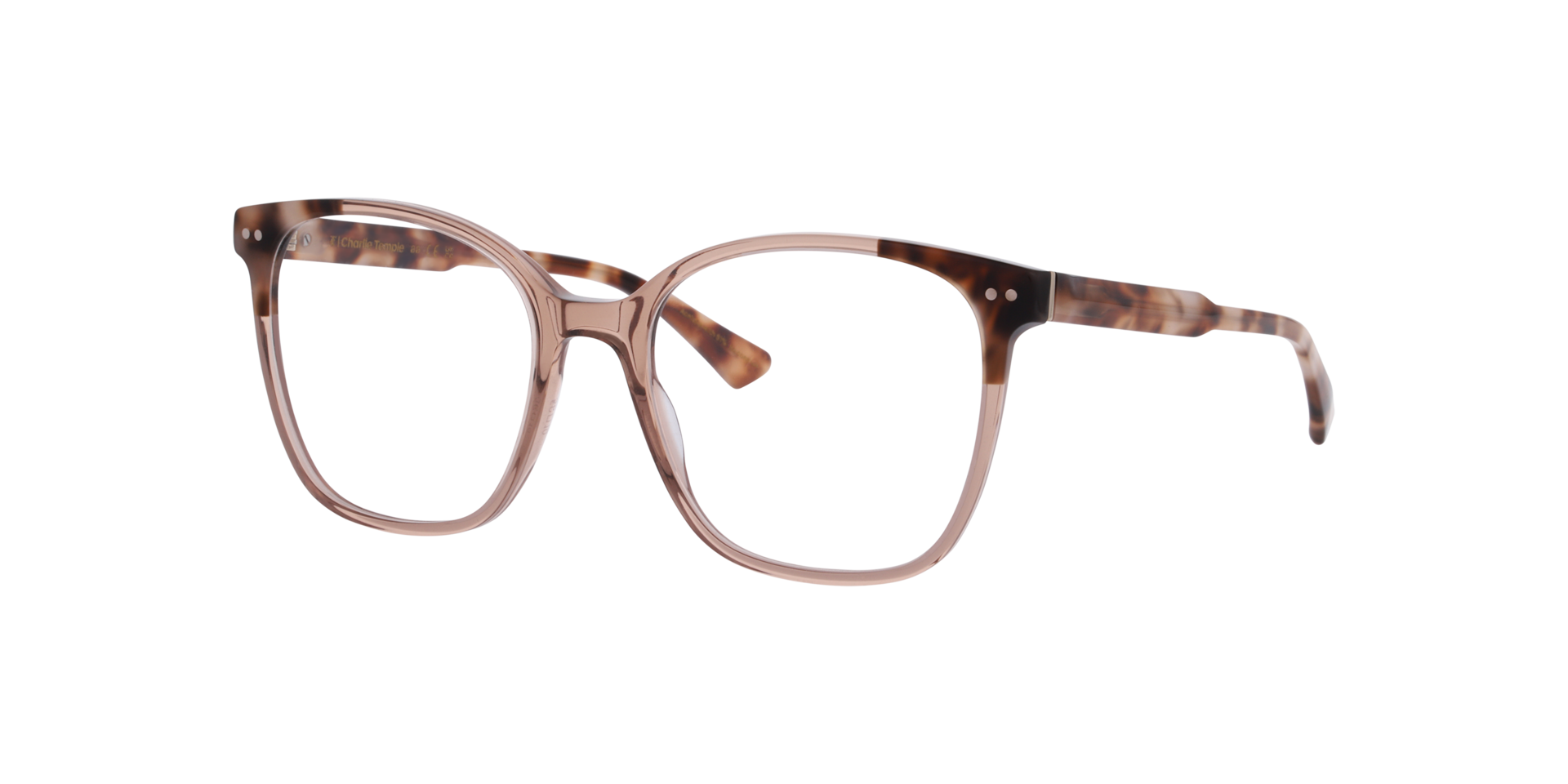 Olne Havana On Crystal Light Brown AcetatEyeglass Frames von B24, Dreiviertelansicht