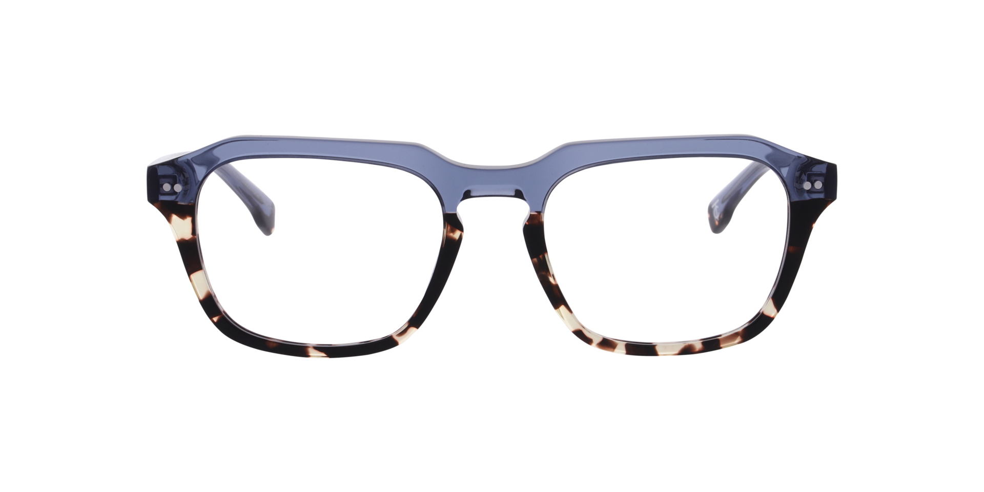 Mats Havana On Crystal Blue & Grey AcetatEyeglass Frames von B24, Vorderansicht
