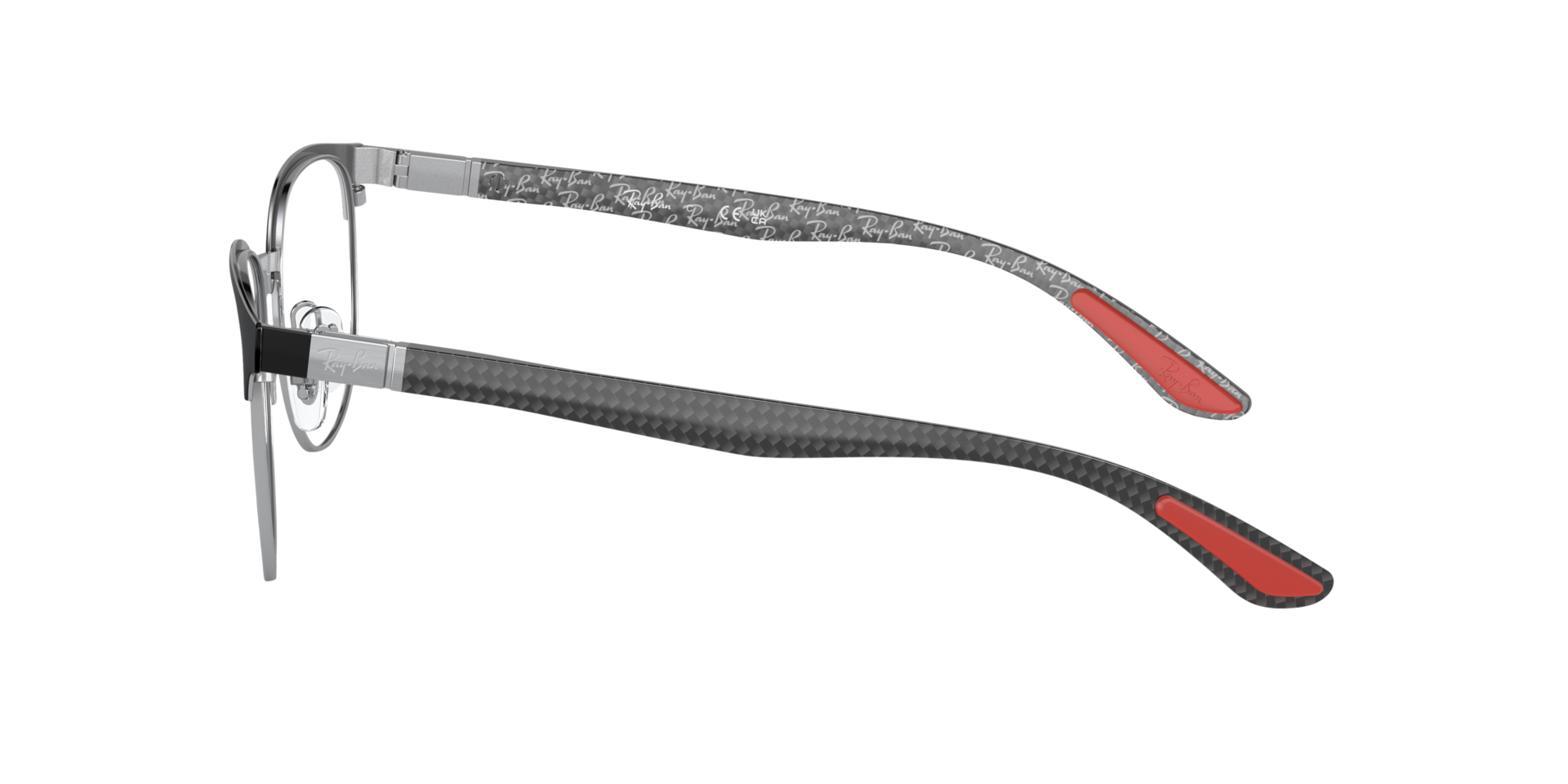 RB8422 Zwart op zilver MetaalEyeglass Frames van B24, Zijaanzicht