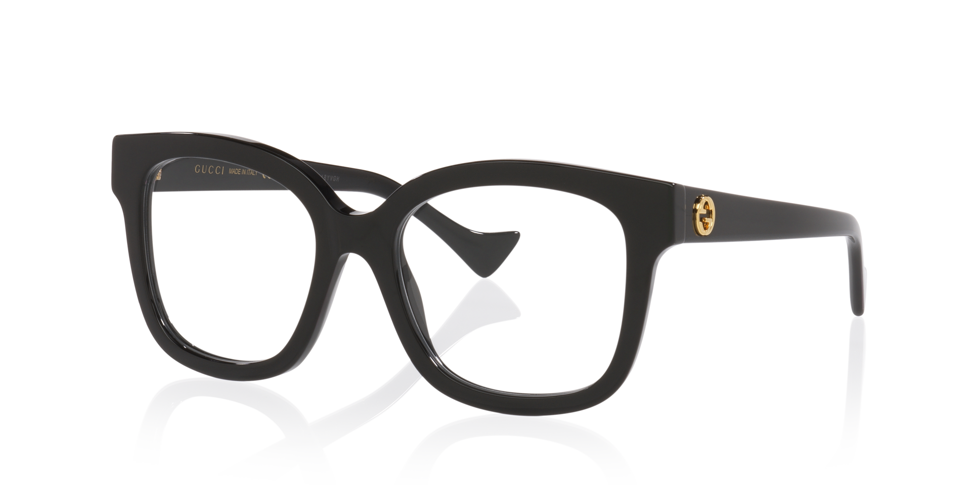 GG1258O Zwart AcetaatEyeglass Frames van B24, Hoekweergave