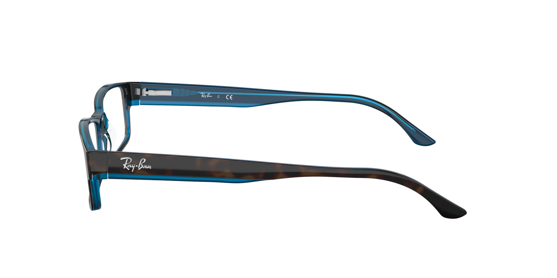 RB5114 Havana op Blauw AcetaatEyeglass Frames van B24, Zijaanzicht