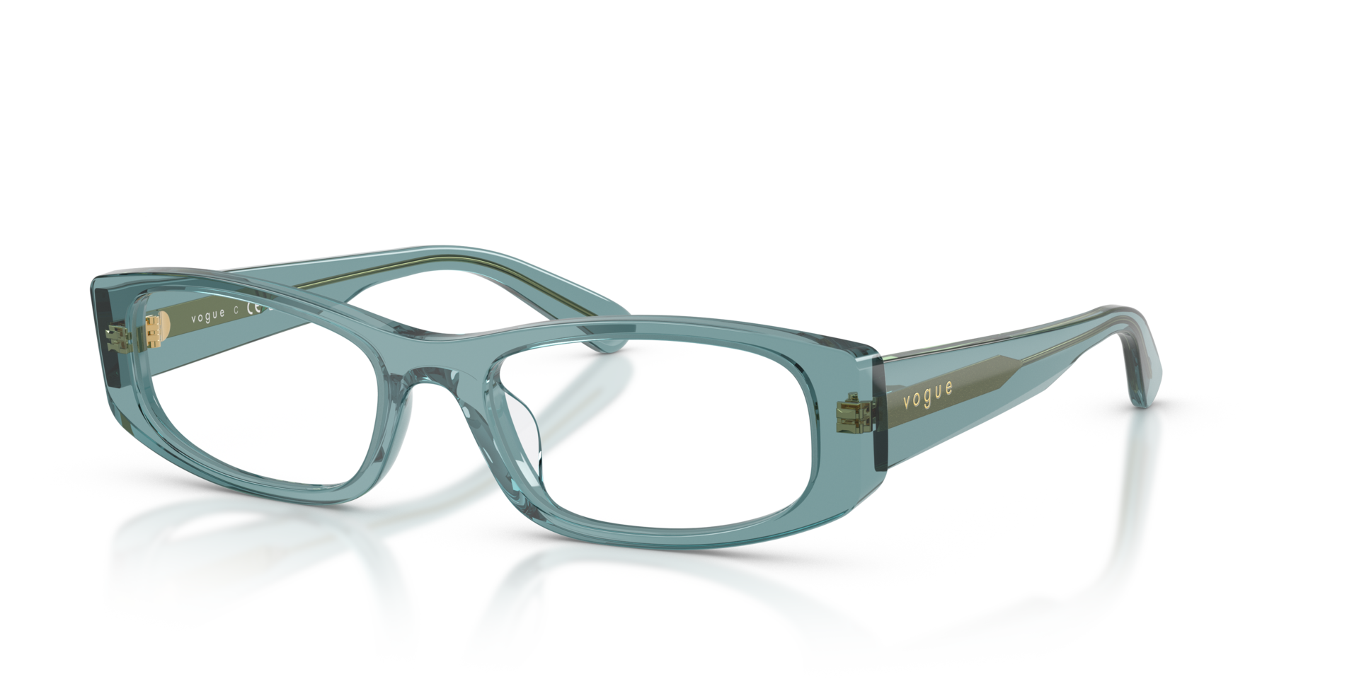 VO5699U Blau transparent AcetatEyeglass Frames von B24, Dreiviertelansicht