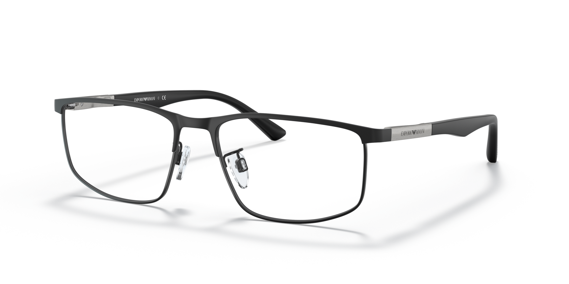 EA1131 Matzwart MetaalEyeglass Frames van B24, Hoekweergave