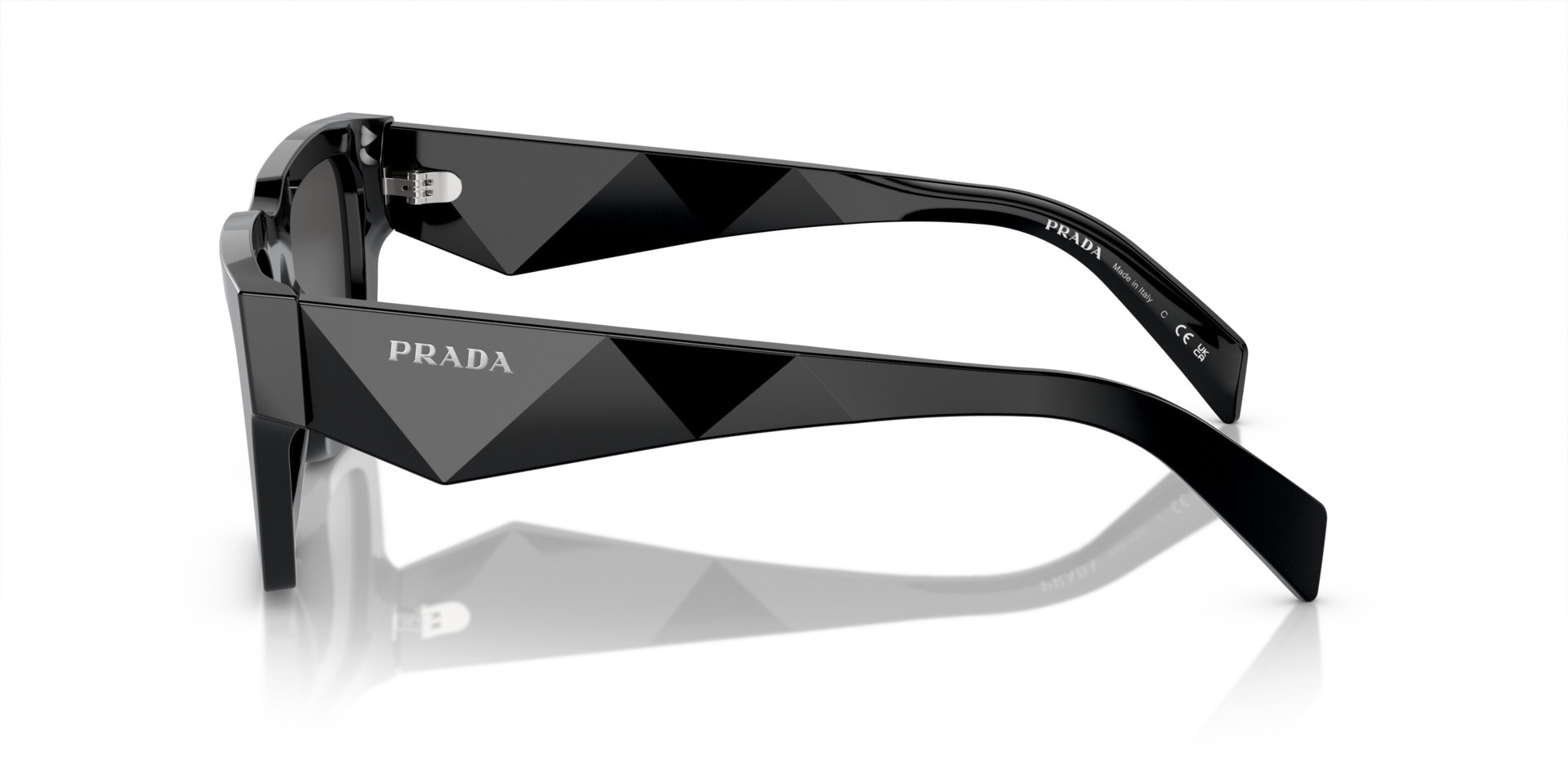 PR A06S Schwarz AcetatSunglass Frames von B24, Seitenansicht