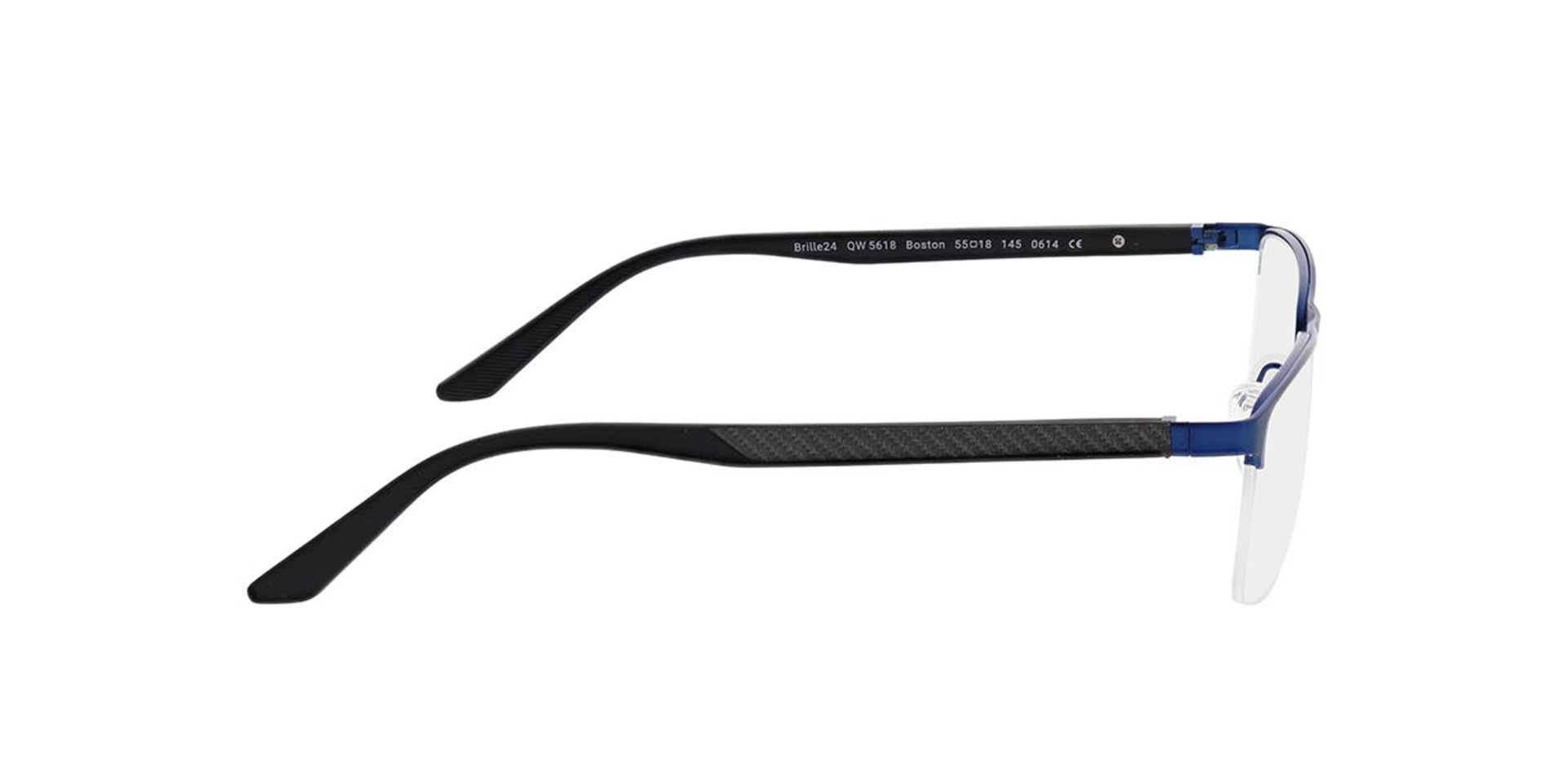 Boston Matt Dark Blue MetaalEyeglass Frames van B24, Zijaanzicht