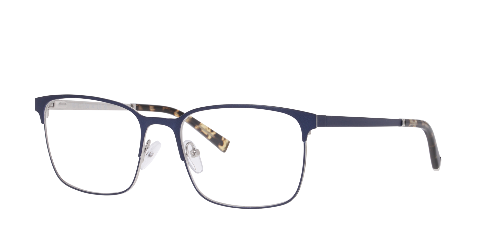 Liverpool Black & Silver MetaalEyeglass Frames van B24, Hoekweergave