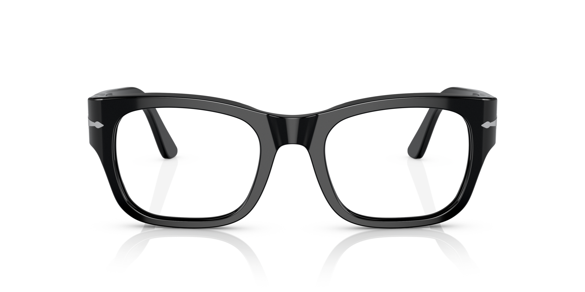 PO3297V Zwart AcetaatEyeglass Frames van B24, Vooraanzicht