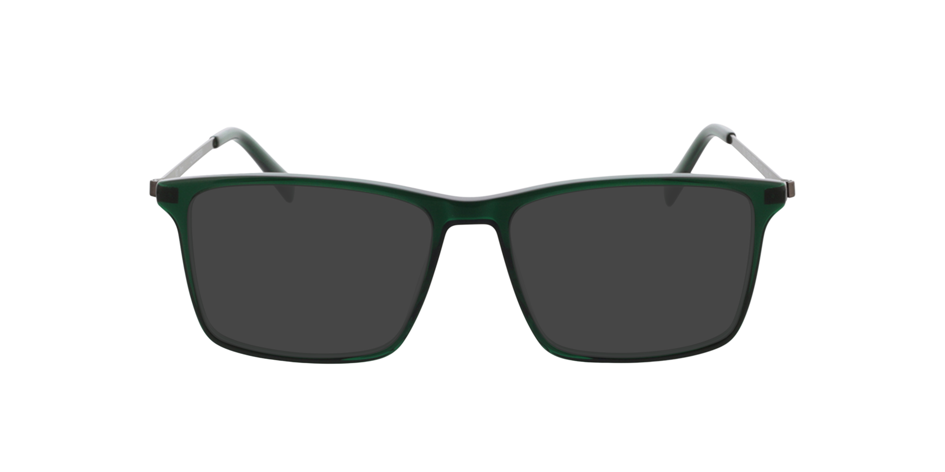 Perry Kristal donkergroen  &  mat gunmetal AcetaatEyeglass Frames van B24, met getinte lenzen