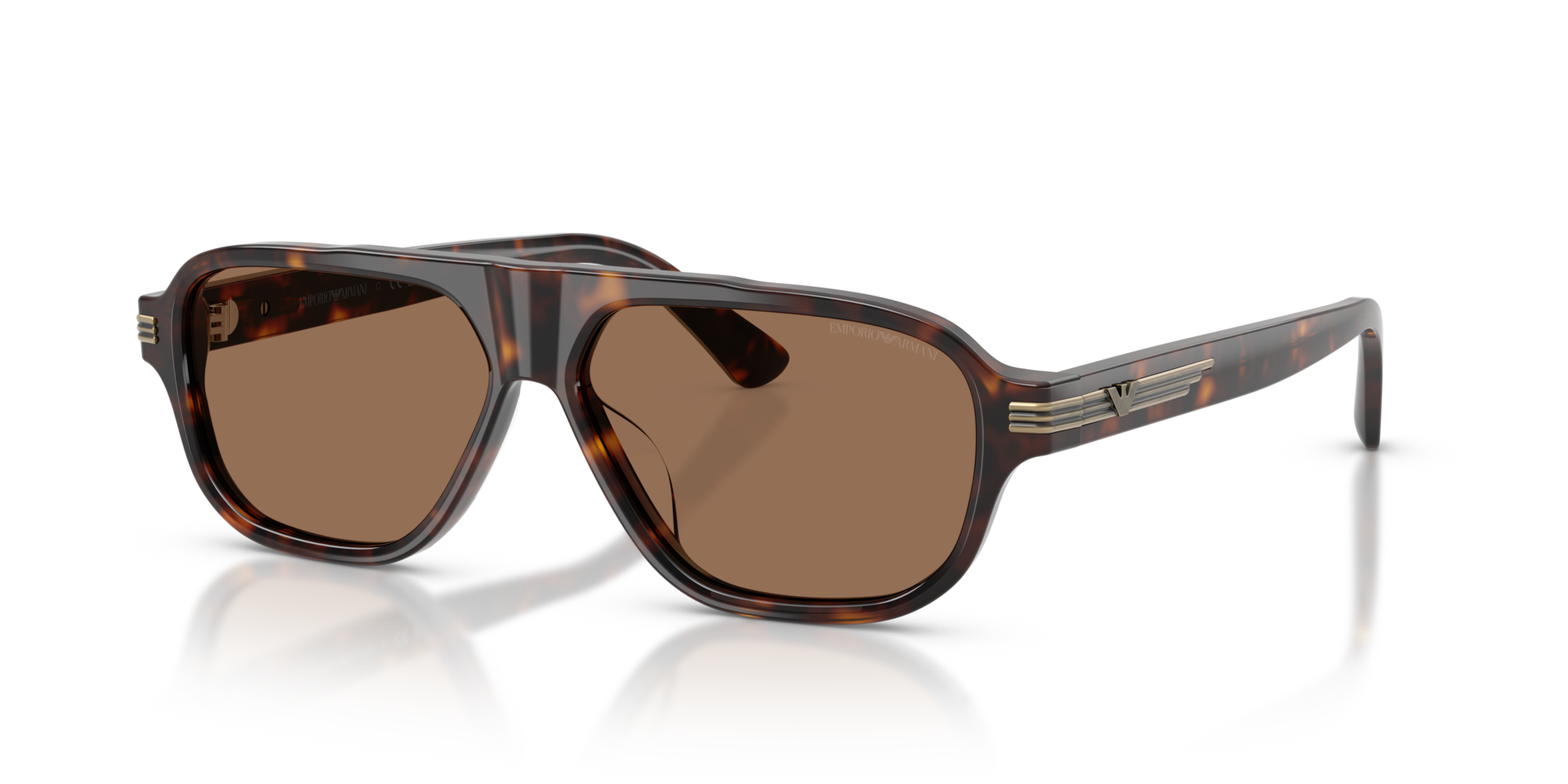 EA4285U Glänzendes Havanna AcetatSunglass Frames von B24, Dreiviertelansicht