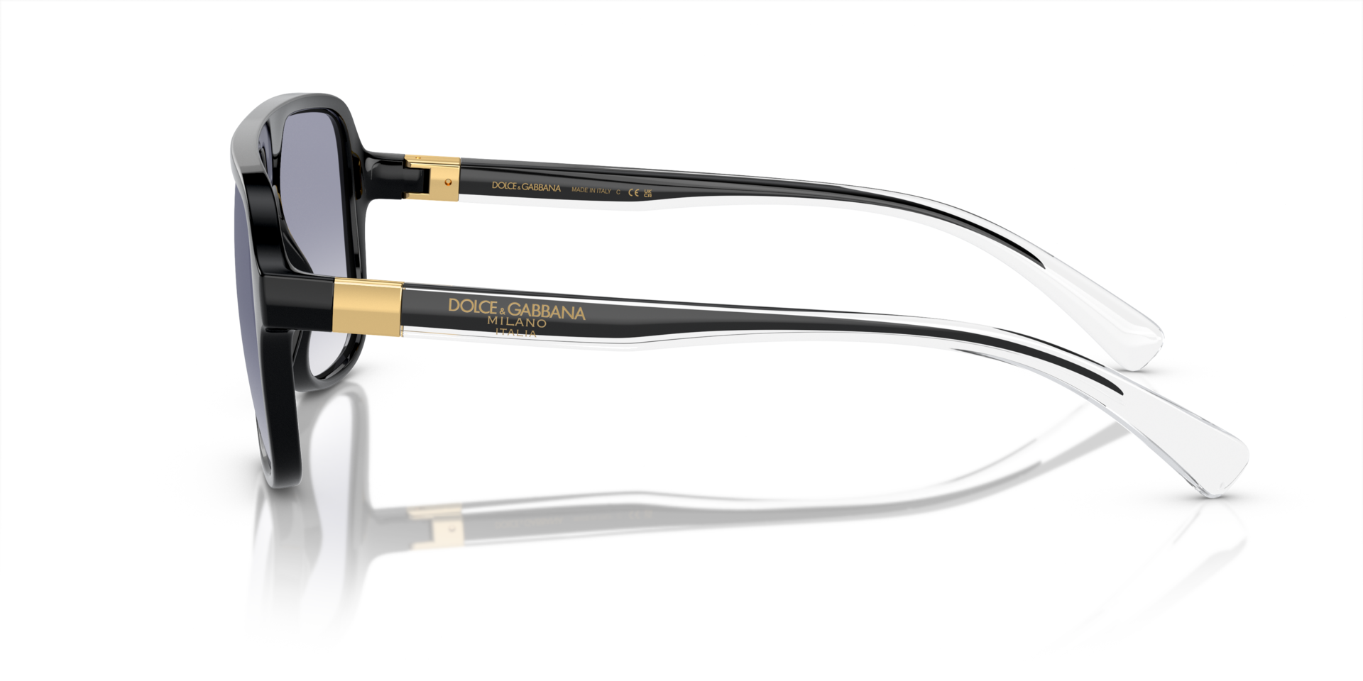 DG6134 Schwarz KunststoffSunglass Frames von B24, Seitenansicht