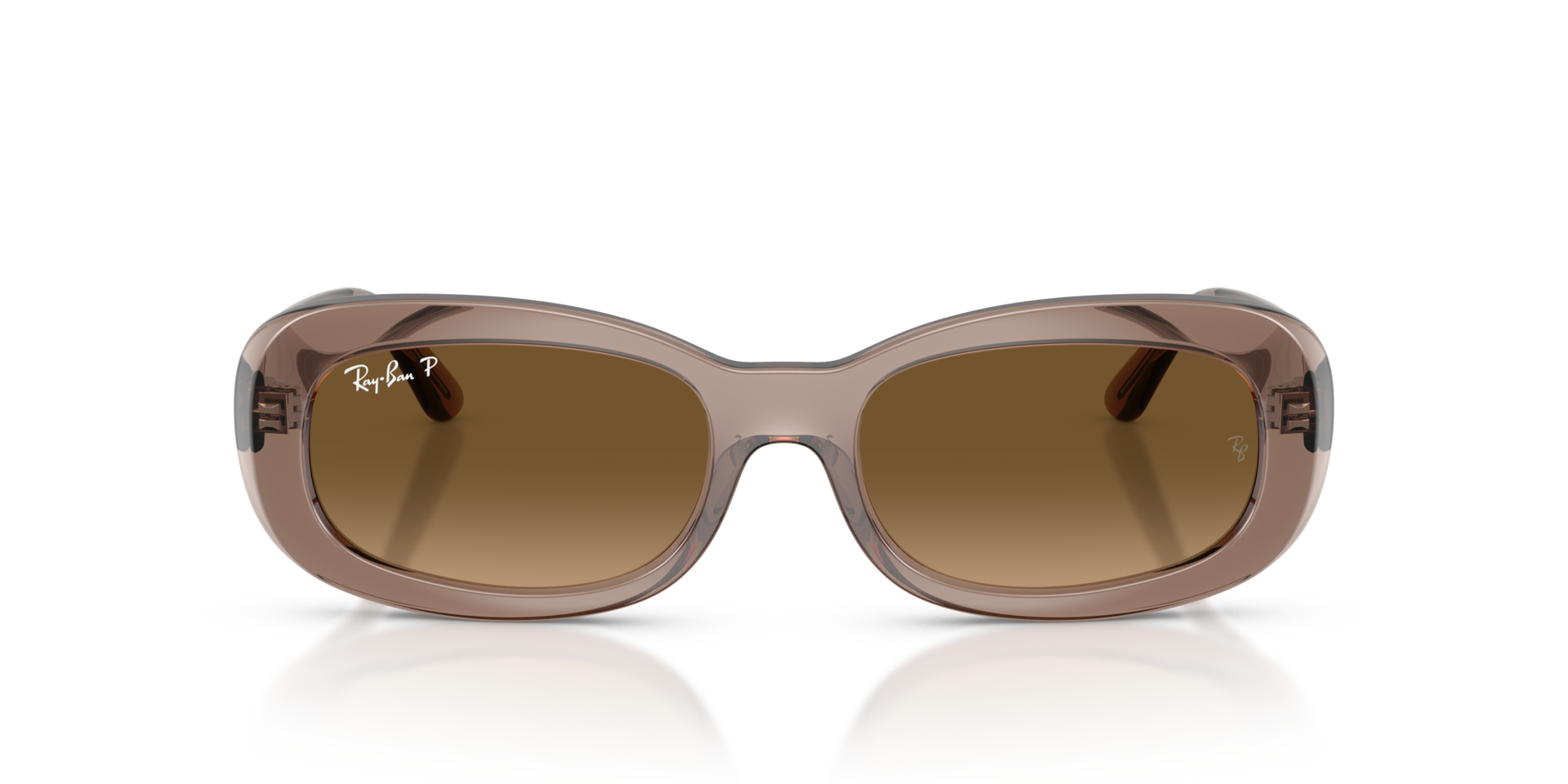 RB2221 Transparant Beige KunststofSunglass Frames van B24, Vooraanzicht