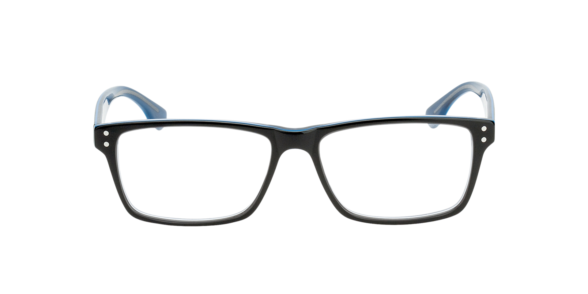 München Schwarz & Blau AcetatEyeglass Frames von B24, Vorderansicht