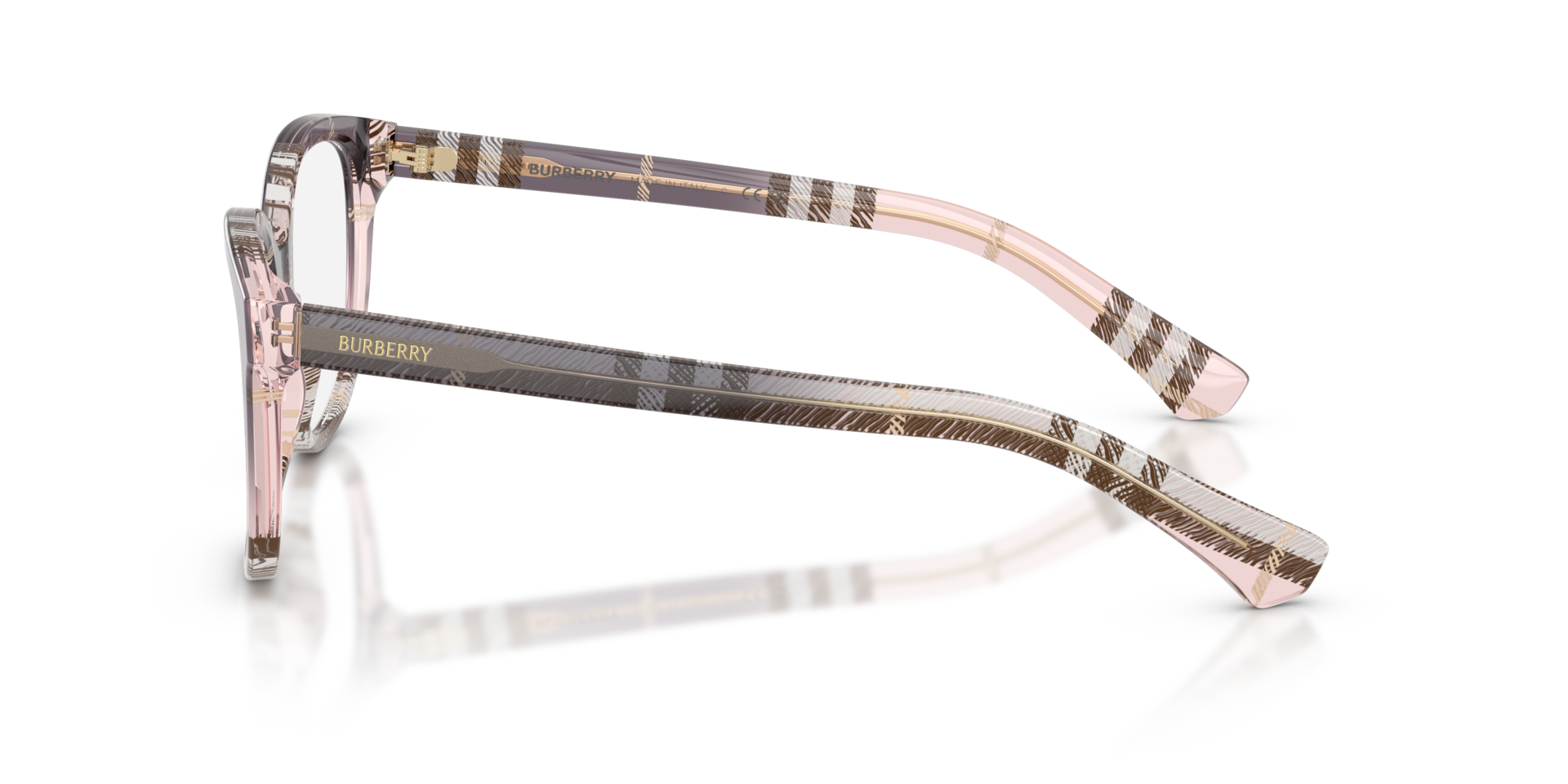 BE2456 Check Gradient Bow AcetaatEyeglass Frames van B24, Zijaanzicht