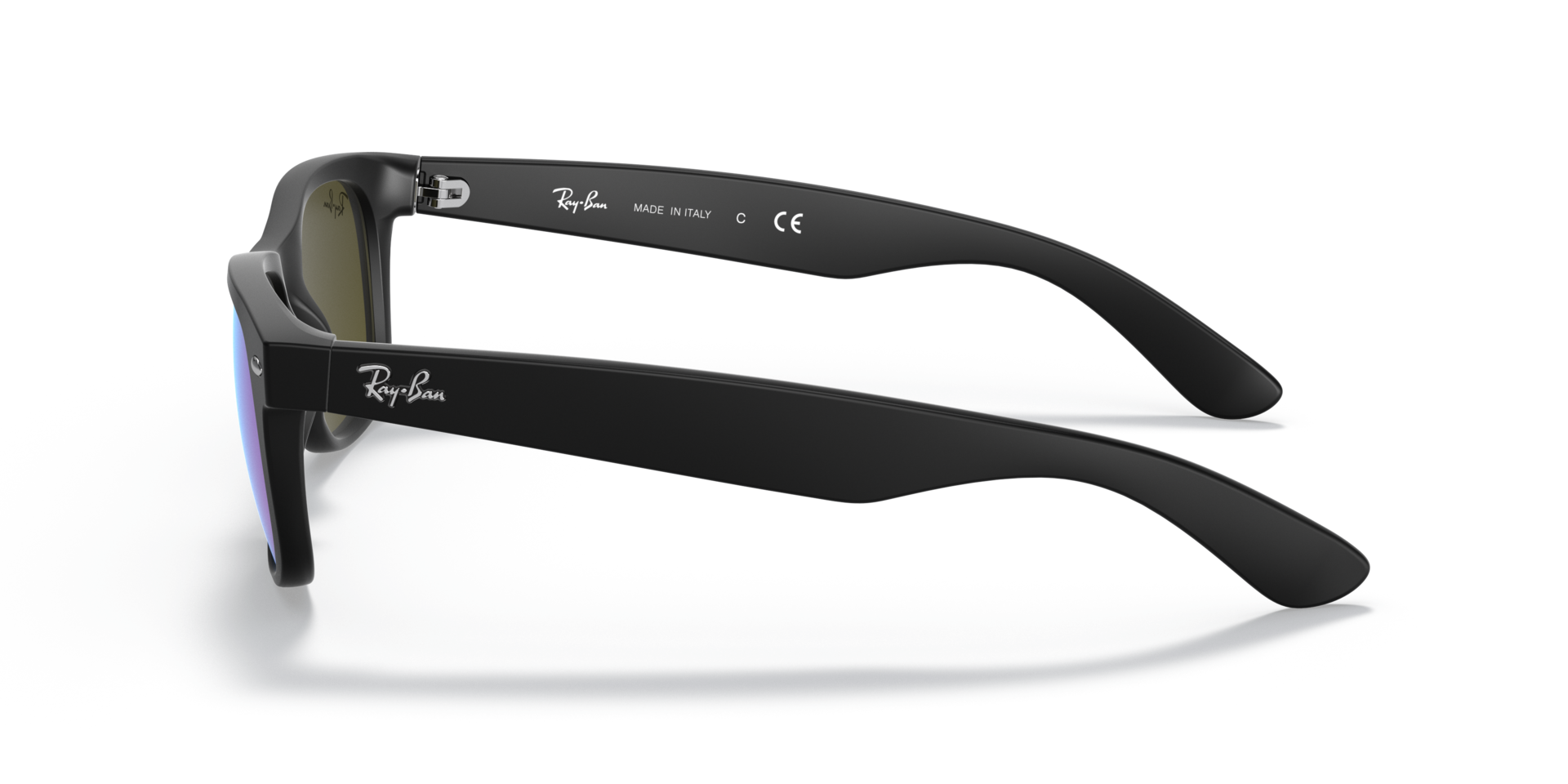 RB2132 Rubber zwart KunststofSunglass Frames van B24, Zijaanzicht