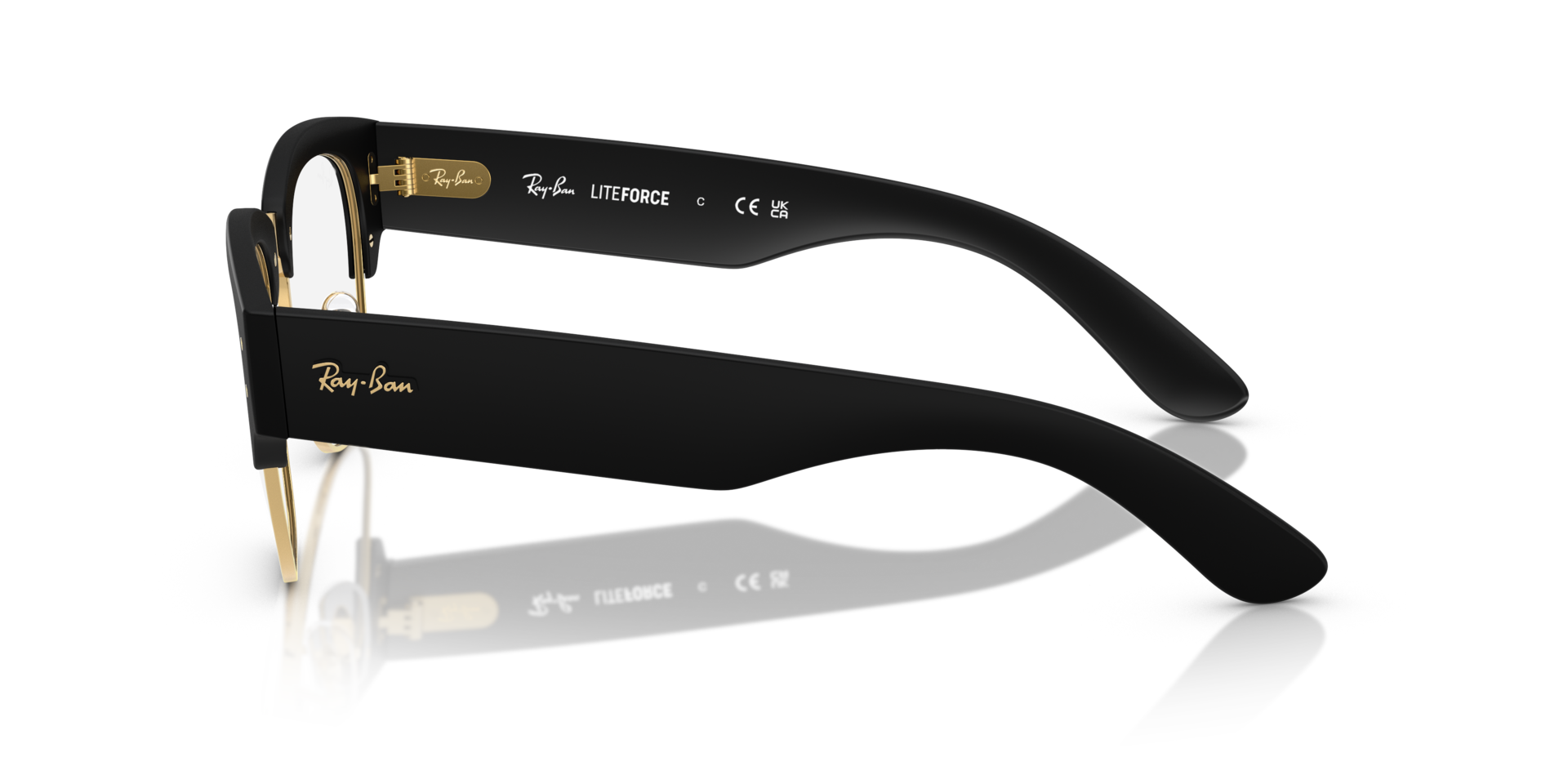 RB7316V Sand Black On Gold KunststoffEyeglass Frames von B24, Seitenansicht