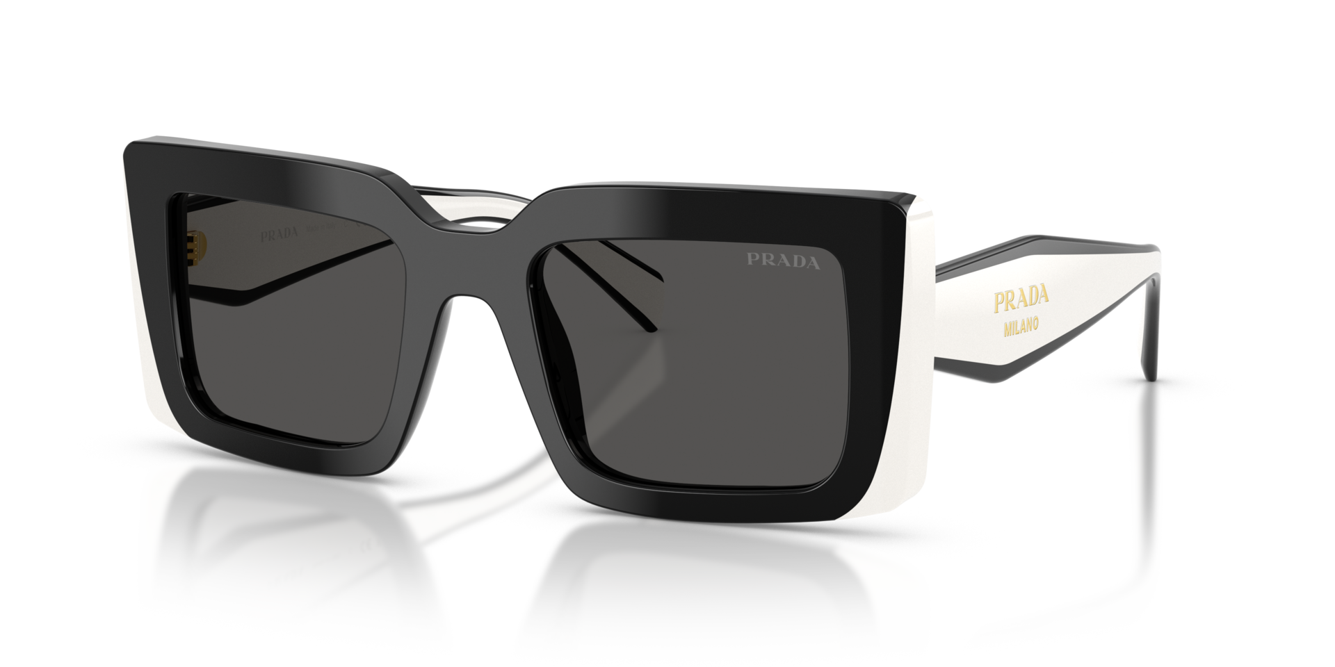 PR D01S Schwarz AcetatSunglass Frames von B24, Dreiviertelansicht