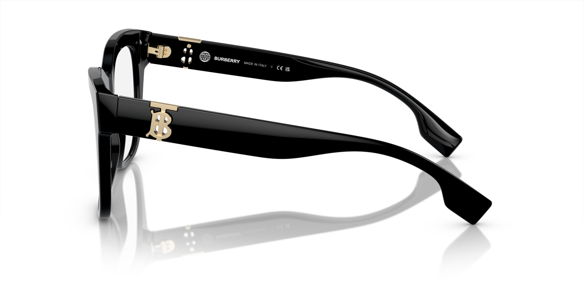 BE2388 Zwart AcetaatEyeglass Frames van B24, Zijaanzicht