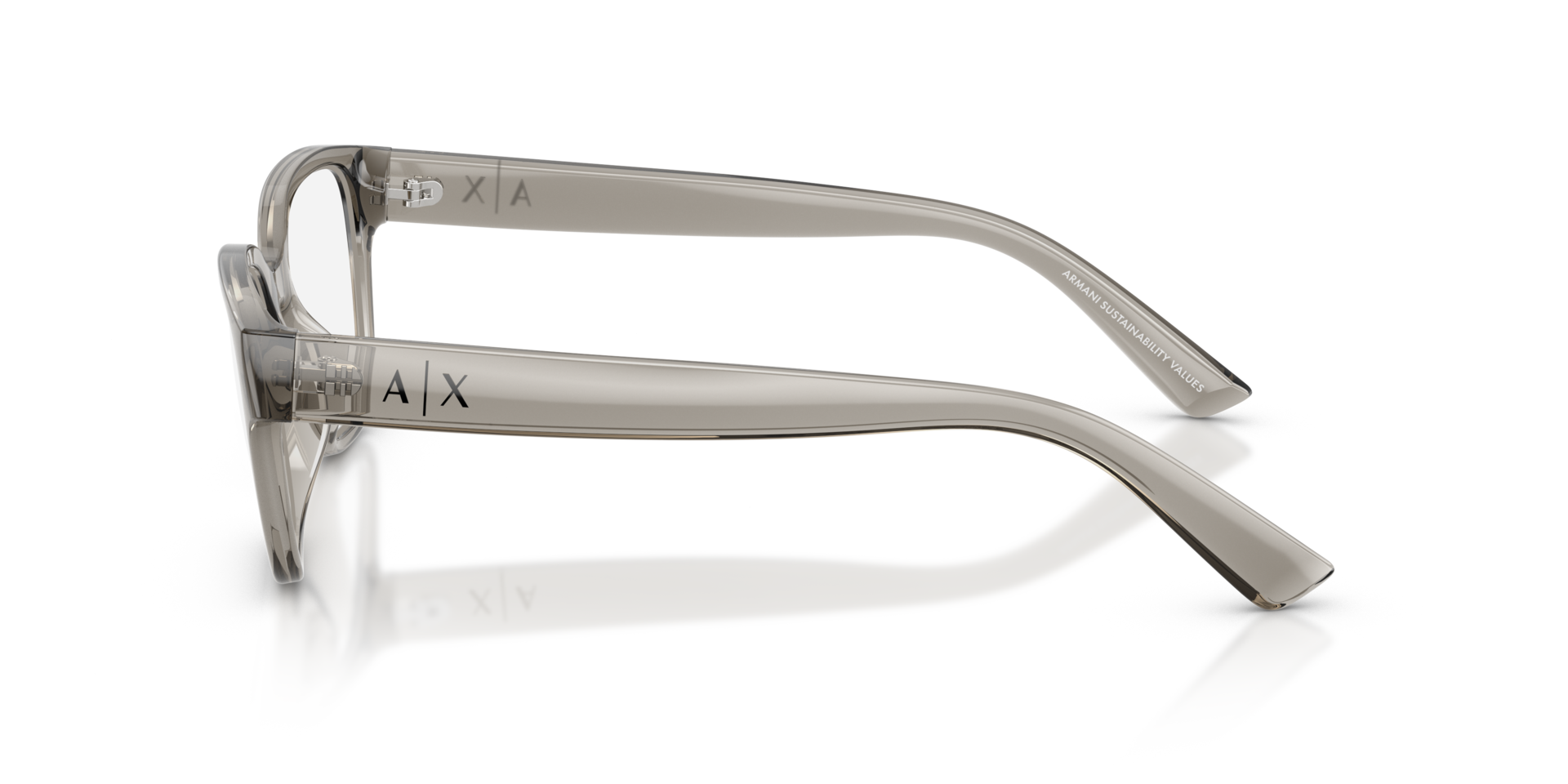 AX3134U Glänzendes transparentes Grau KunststoffEyeglass Frames von B24, Seitenansicht