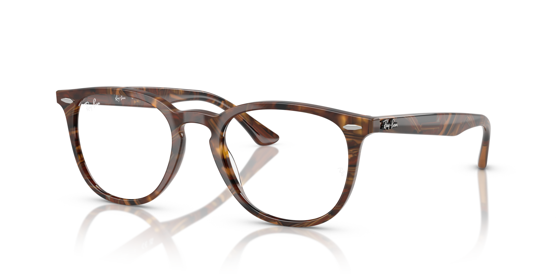 RB7159 Transparent Fantasy Brown Yellow KunststofEyeglass Frames van B24, Hoekweergave