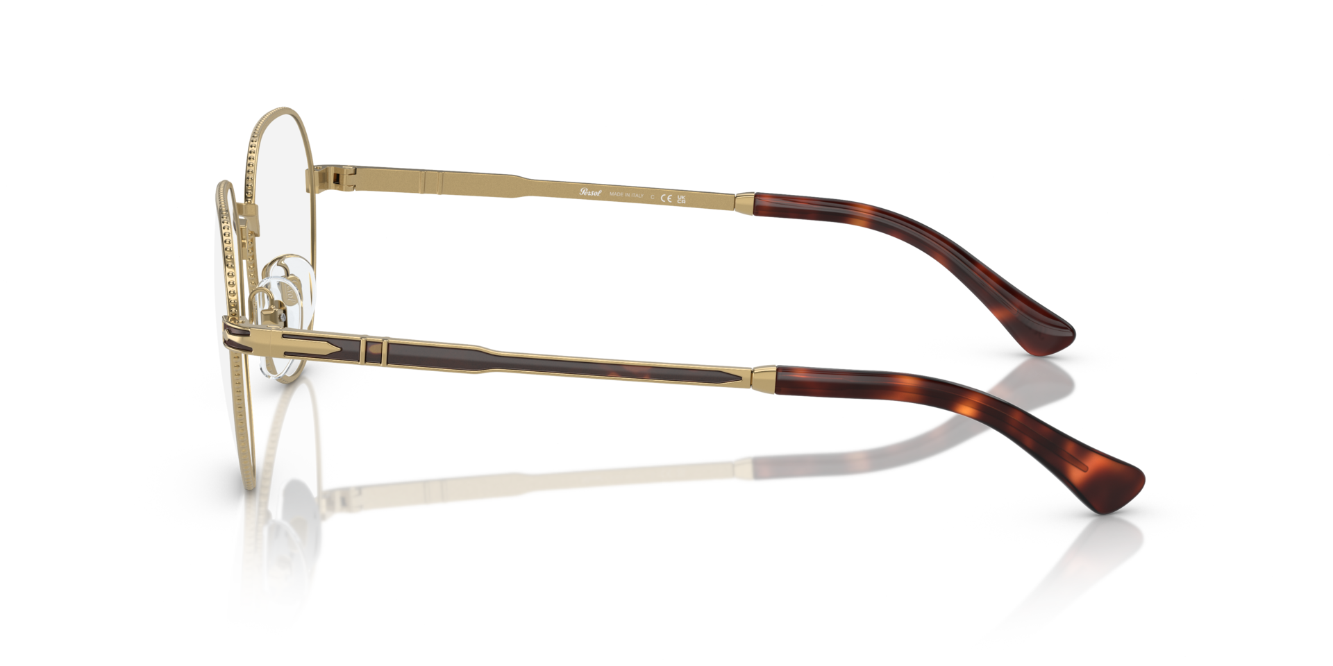 PO2486V Goud MetaalEyeglass Frames van B24, Zijaanzicht