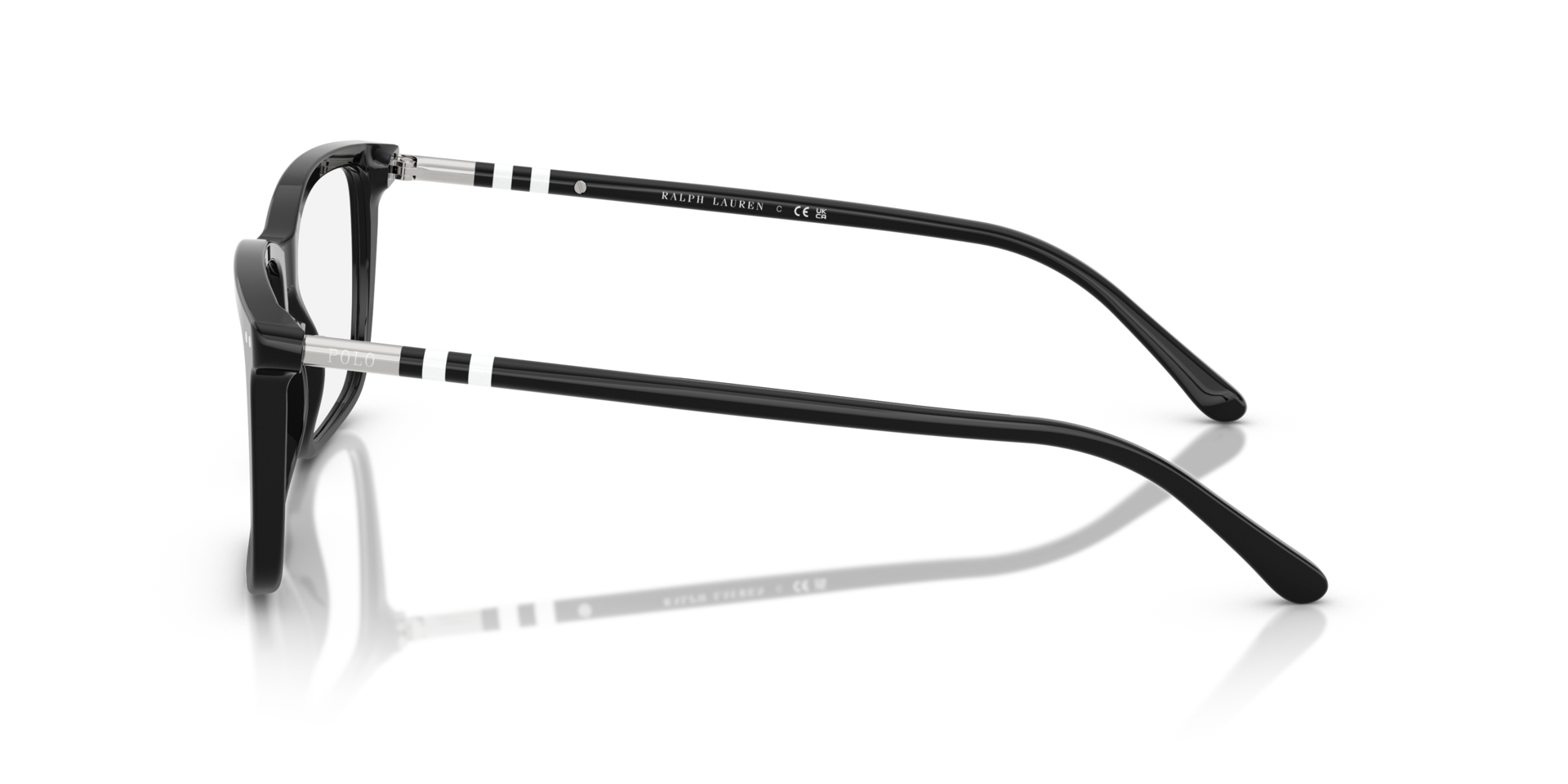 PH2287 Glanzend zwart AcetaatEyeglass Frames van B24, Zijaanzicht