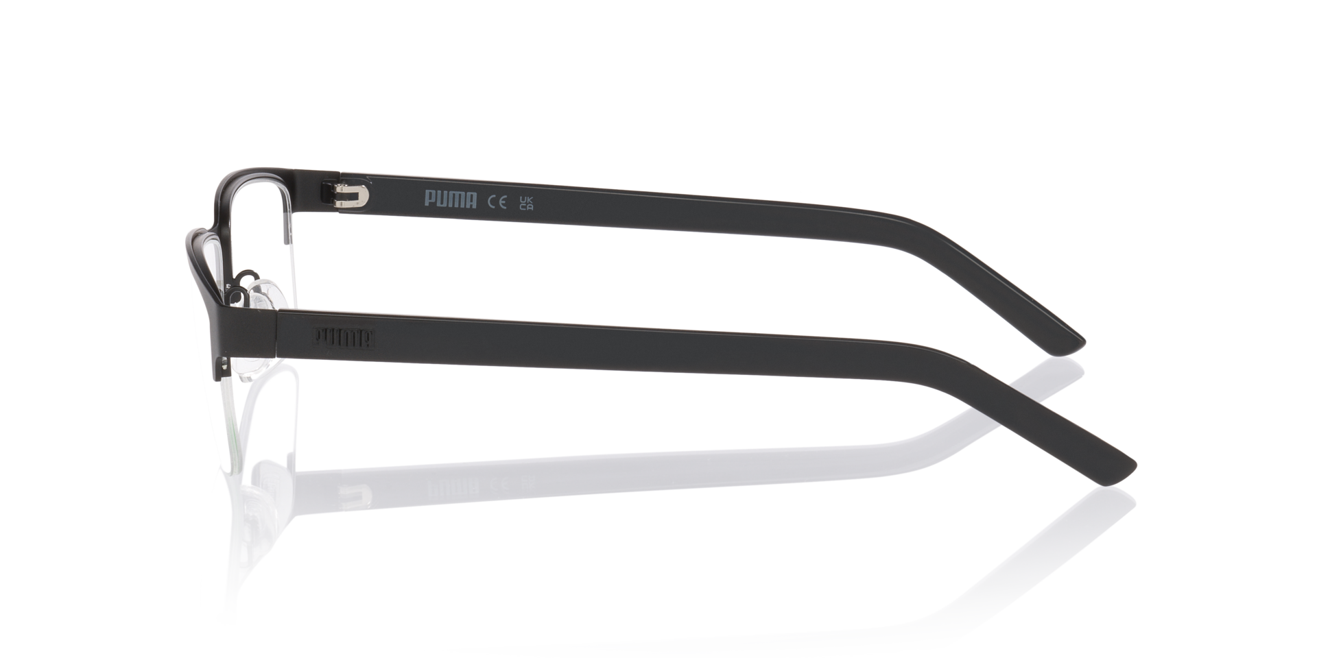 PU0519O Zwart MetaalEyeglass Frames van B24, Zijaanzicht
