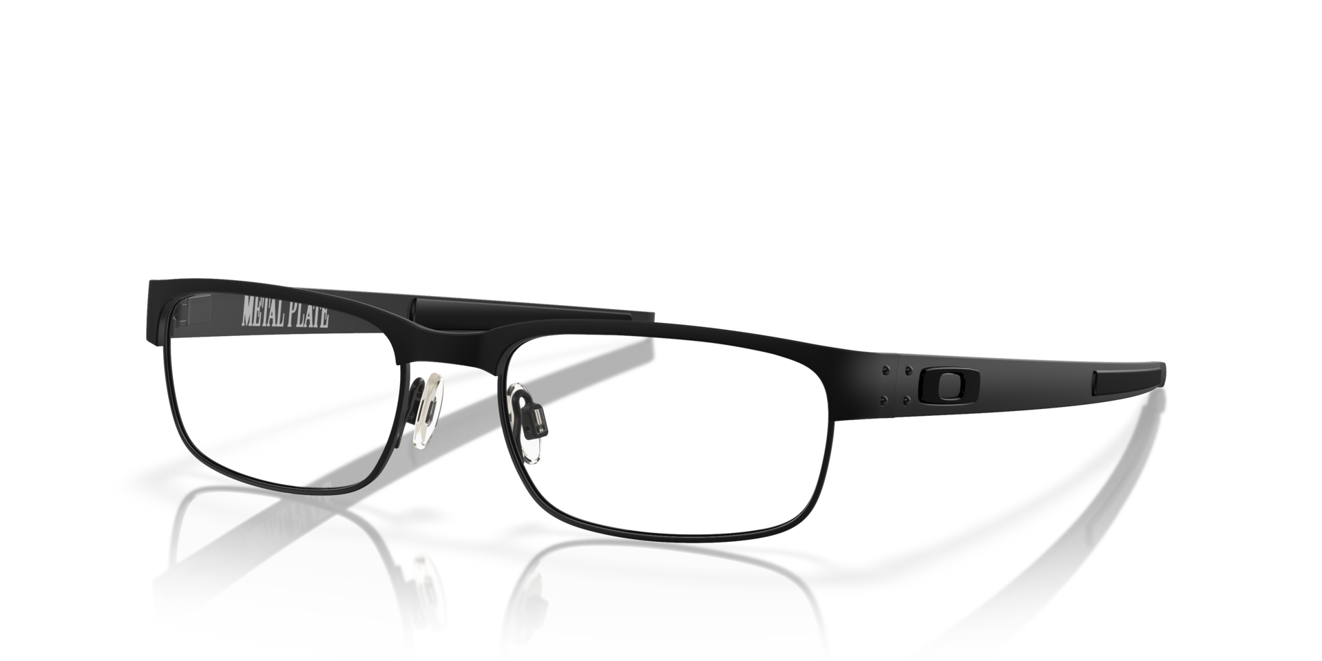 Metal Plate™ Matzwart TitaanEyeglass Frames van B24, Hoekweergave