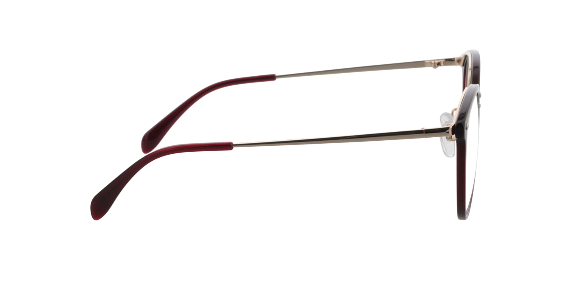 Charlotte Rood  &  goud AcetaatEyeglass Frames van B24, Zijaanzicht