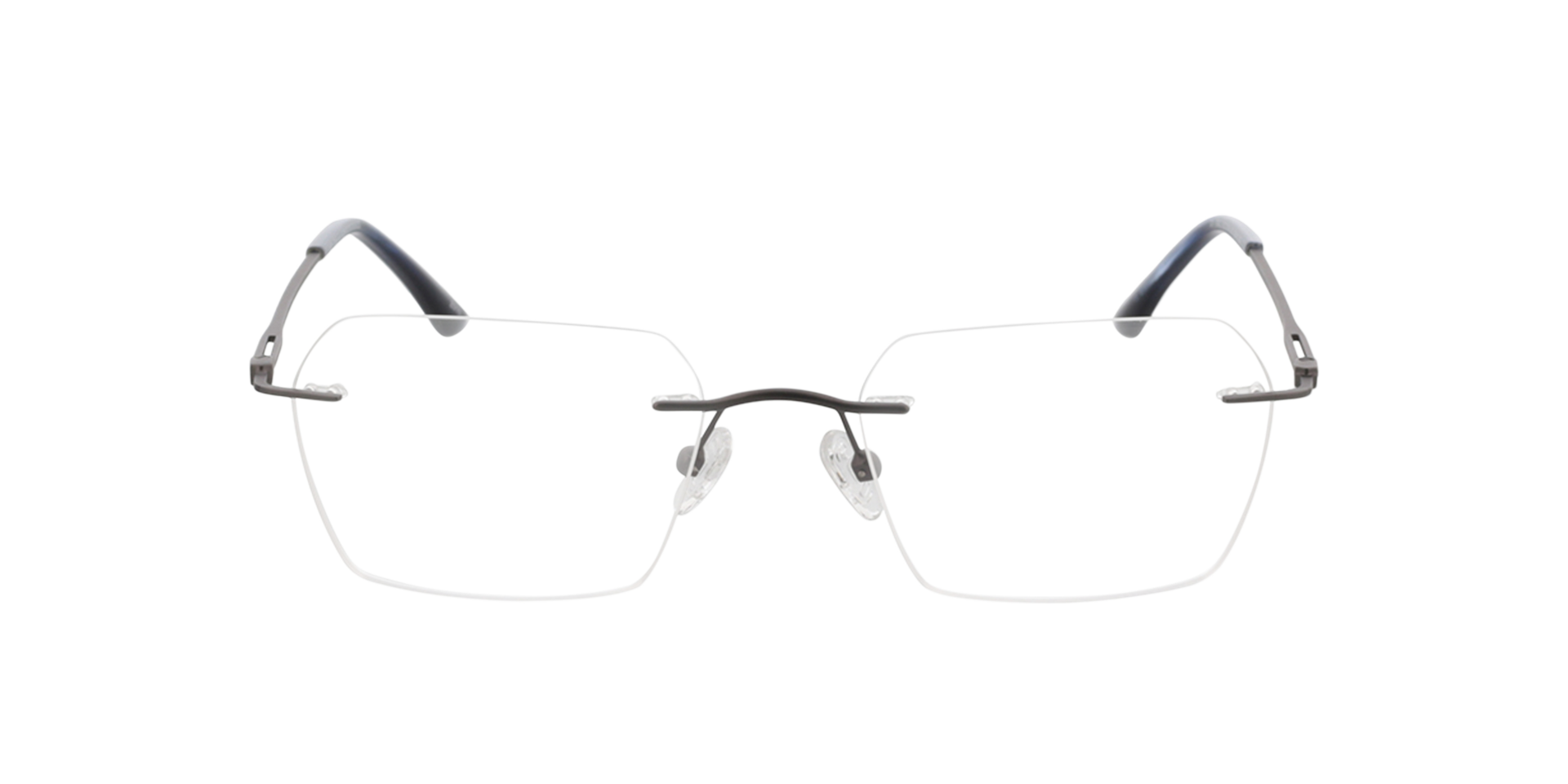 Wayne Mat gunmetal  &  blauw hoorn MetaalEyeglass Frames van B24, Vooraanzicht