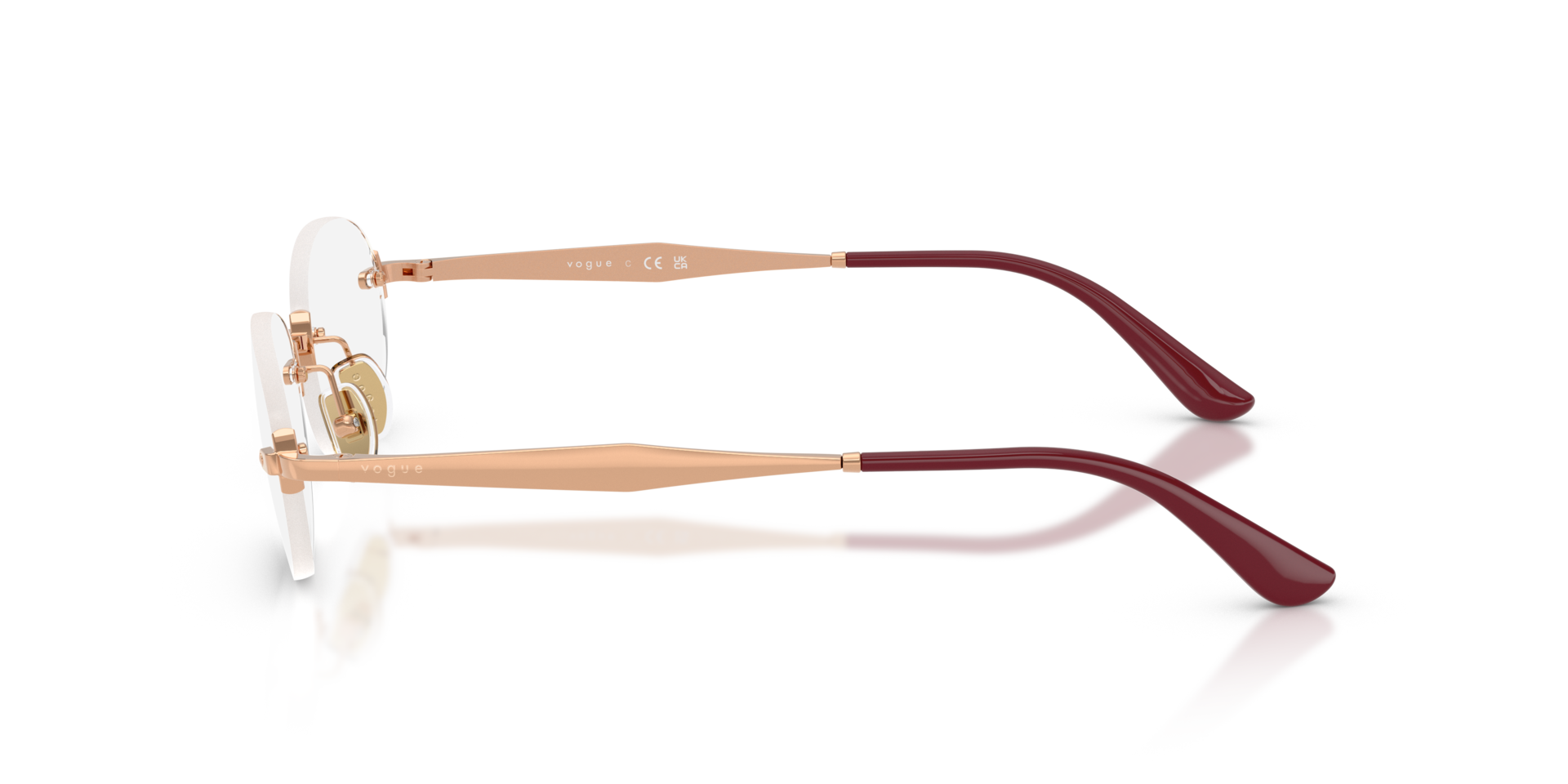VO4343 Roségoud MetaalEyeglass Frames van B24, Zijaanzicht