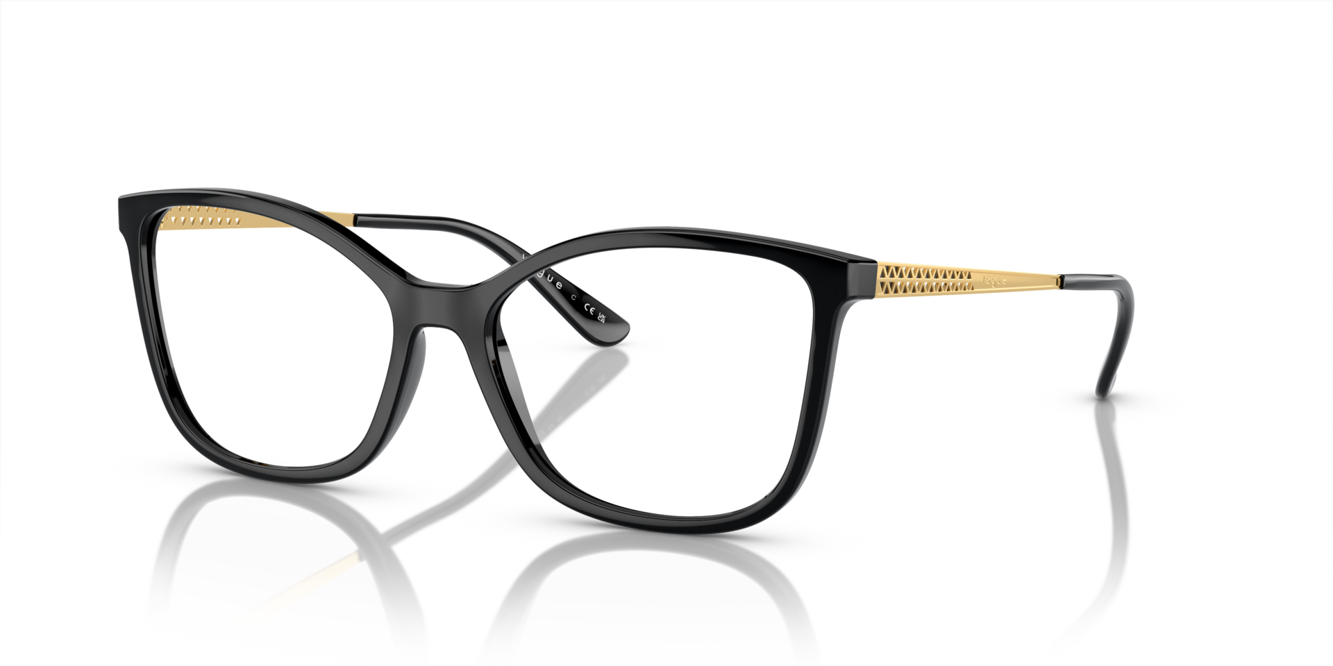 VO5334 Schwarz KunststoffEyeglass Frames von B24, Dreiviertelansicht