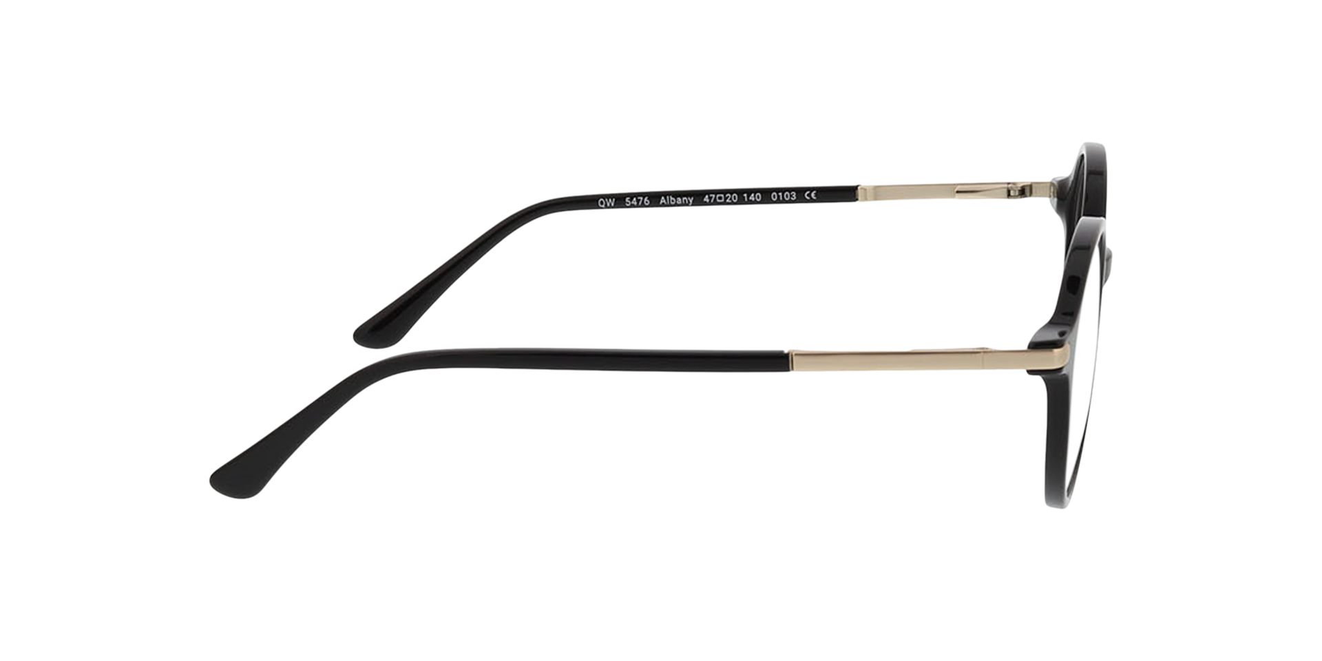 Albany Zwart AcetaatEyeglass Frames van B24, Zijaanzicht