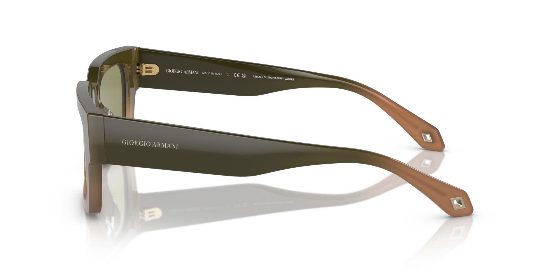 AR8184U Gradient Green & Brown AcetaatSunglass Frames van B24, Zijaanzicht