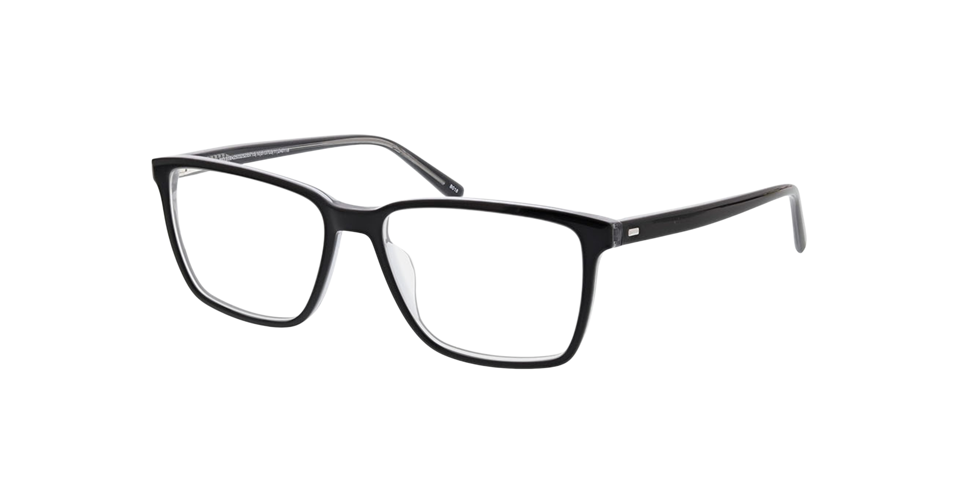 Teneriffa Drielaags zwart  &  kristal grijs AcetaatEyeglass Frames van B24, Hoekweergave