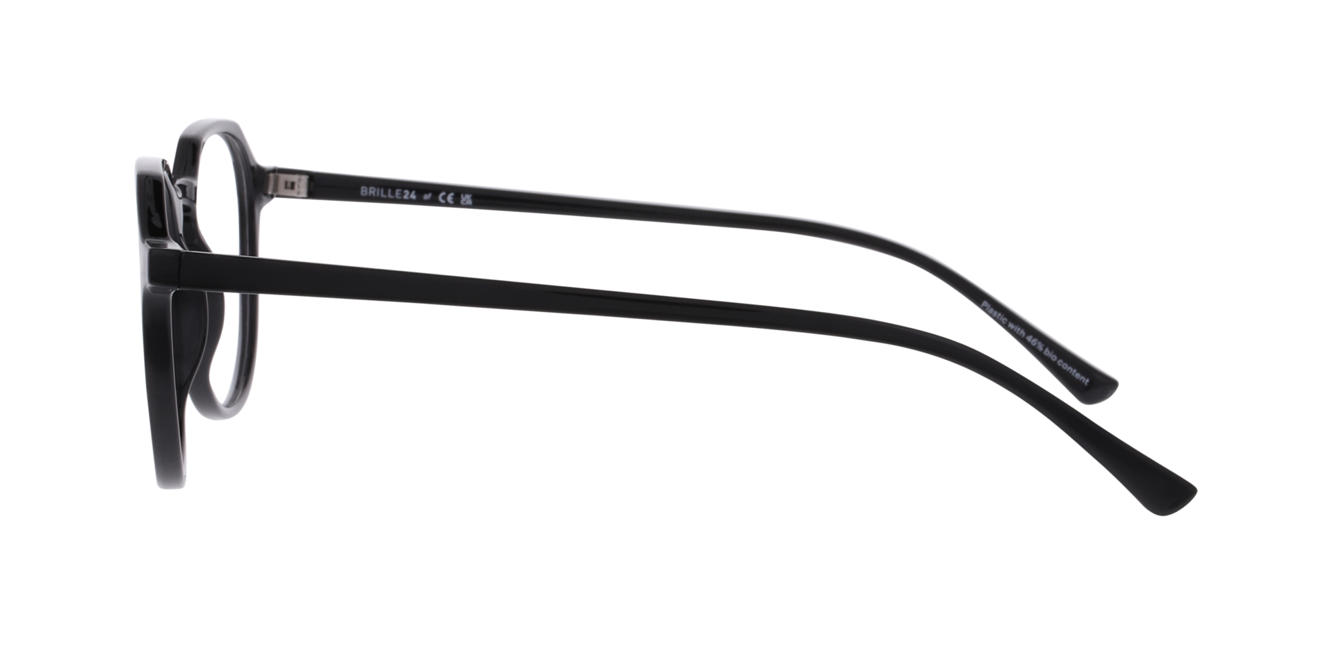 Marmor Schwarz KunststoffEyeglass Frames von B24, Seitenansicht